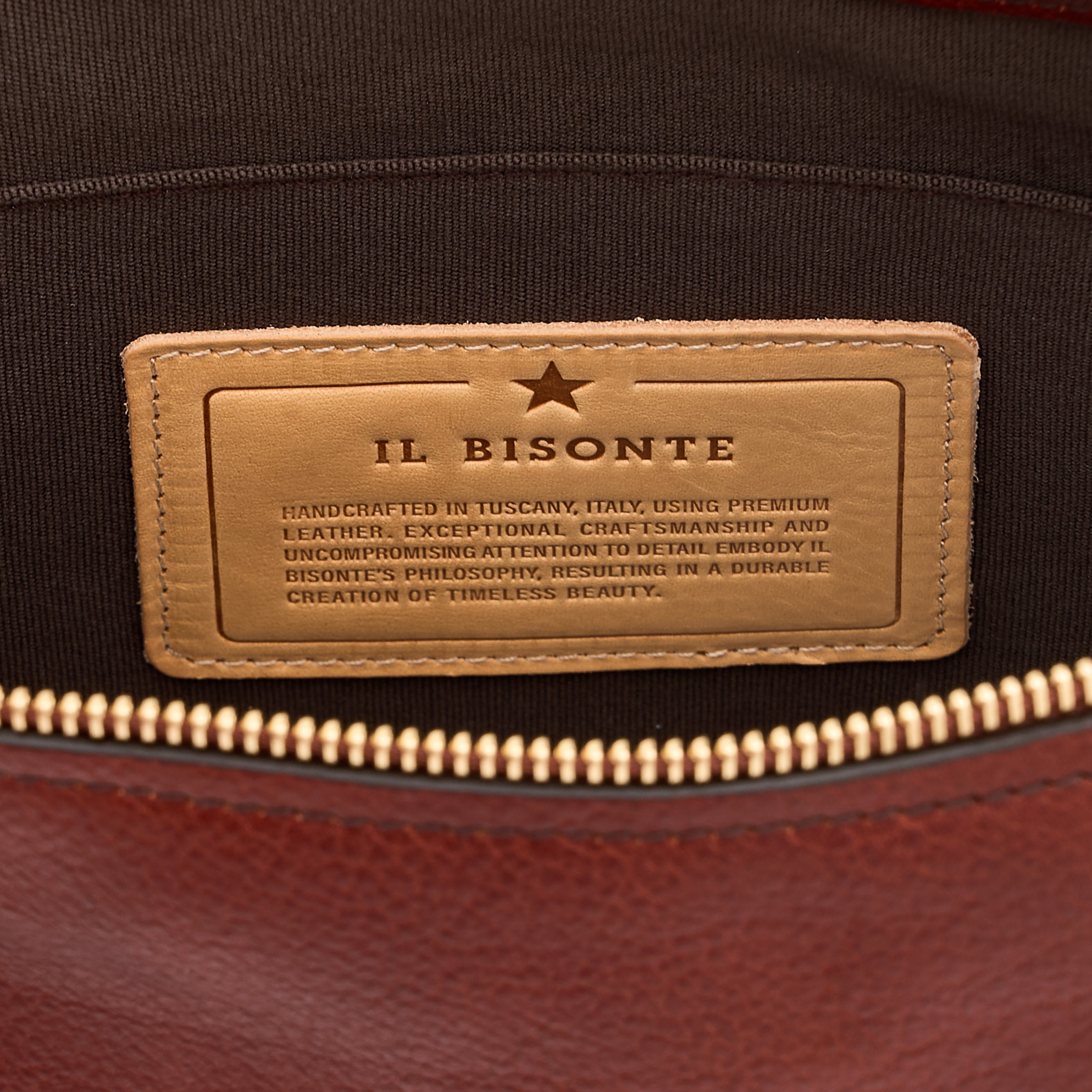 Il Bisonte Essenza Schultertasche Sepia Vollleder