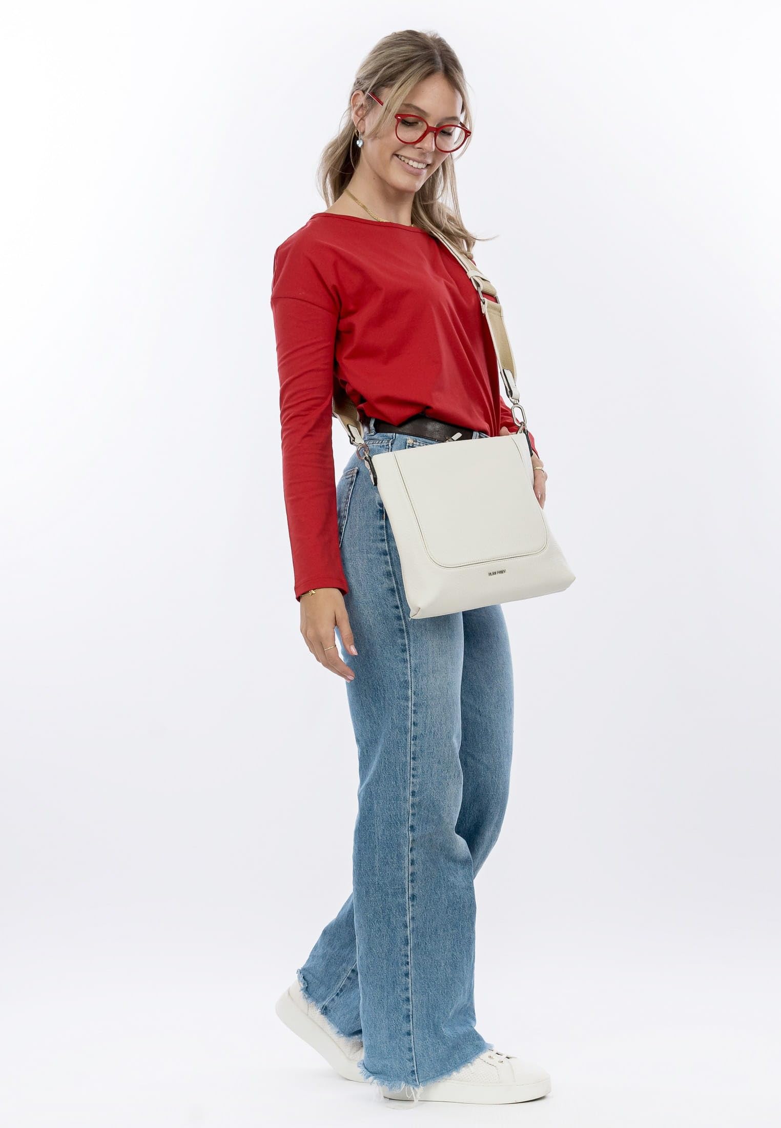 SURI FREY Kimberly Crossover Umhängetasche Ecru 26cm