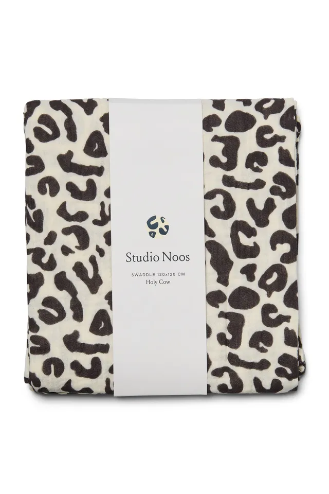 Studio Noos Swaddle Print Large Spucktuch Holy Cow Braun groß