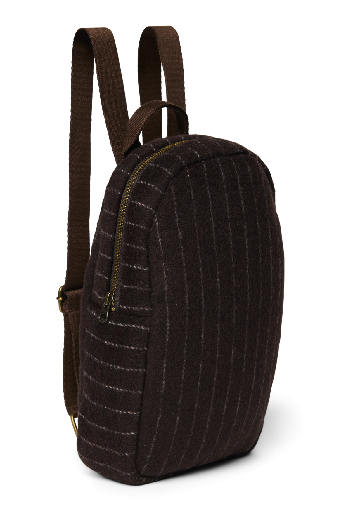 Studio Noos Flannel Chalkstripe Mini Rucksack Braun Nadelstreif