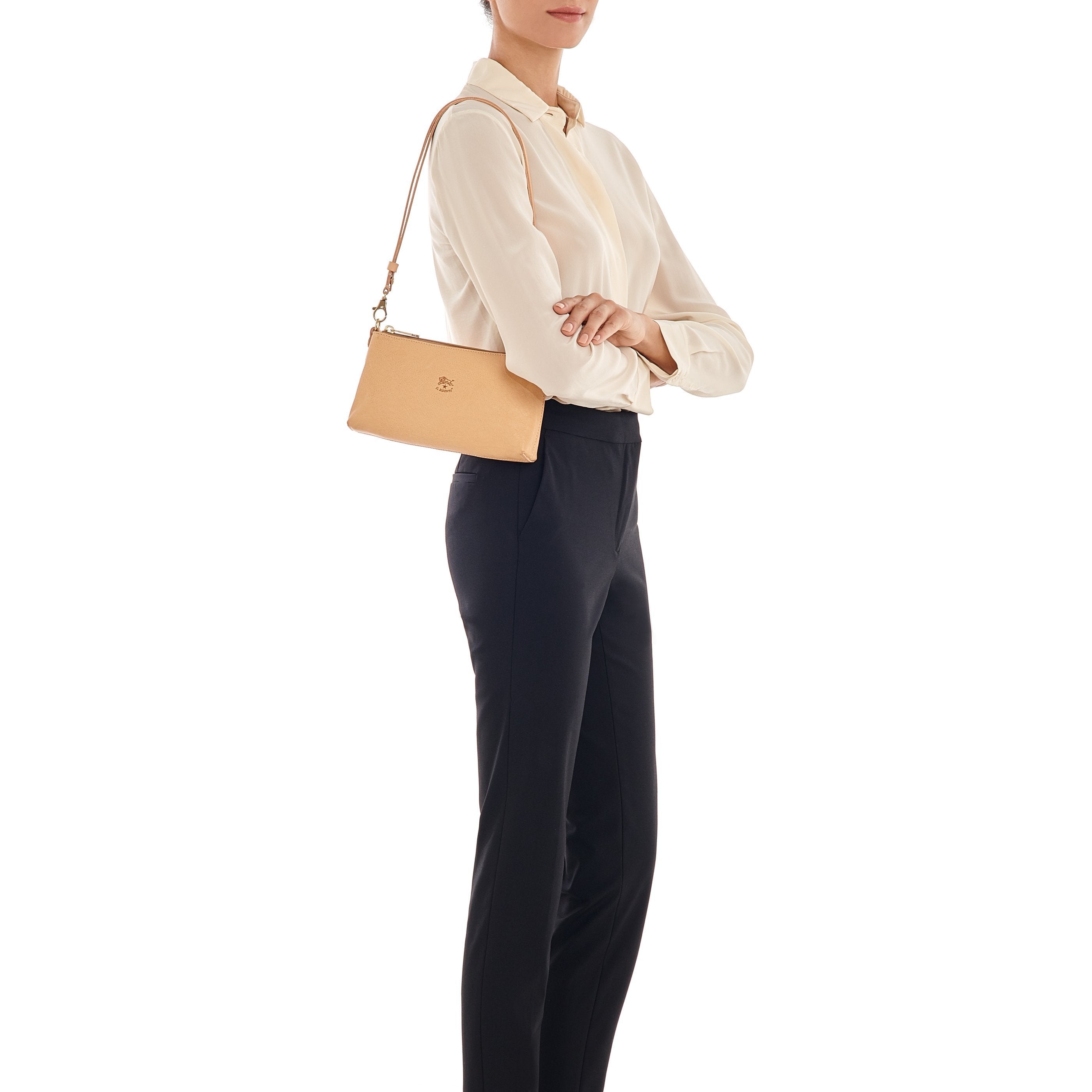 Il Bisonte Salina Damen Schultertasche Natur Vollleder