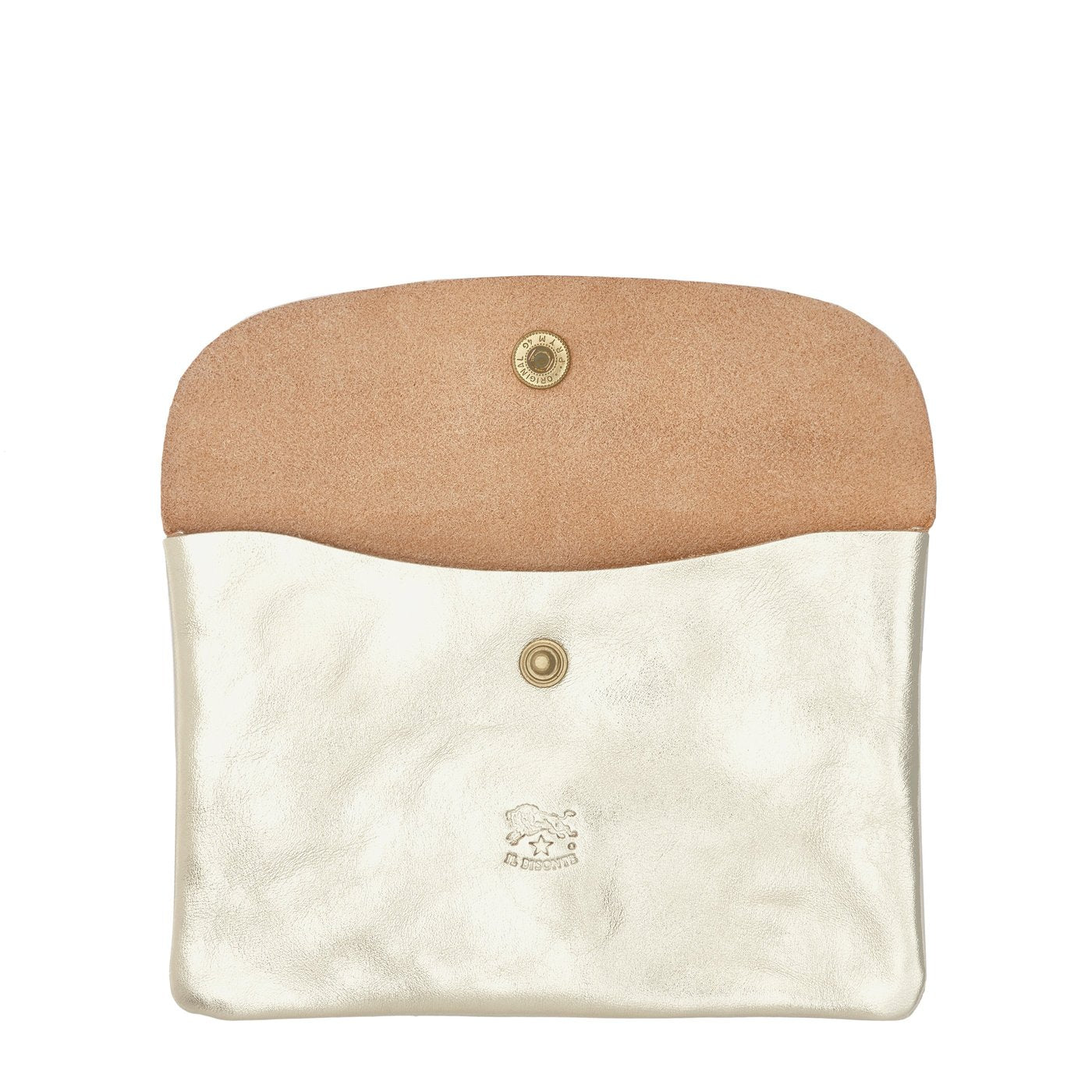 Il Bisonte Clutch Vollleder Platin Druckknopf