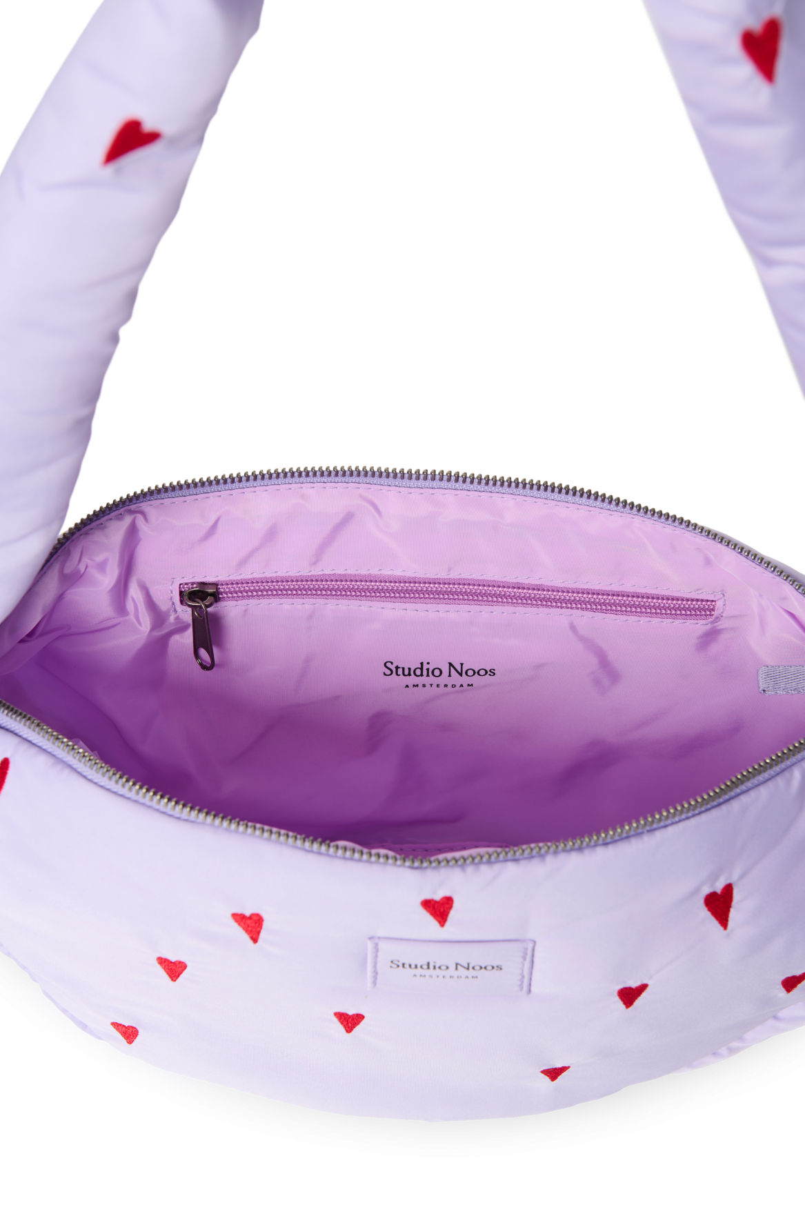 Studio Noos Puffy Mini Cross Body Bag Umhängetasche Purple Hearts