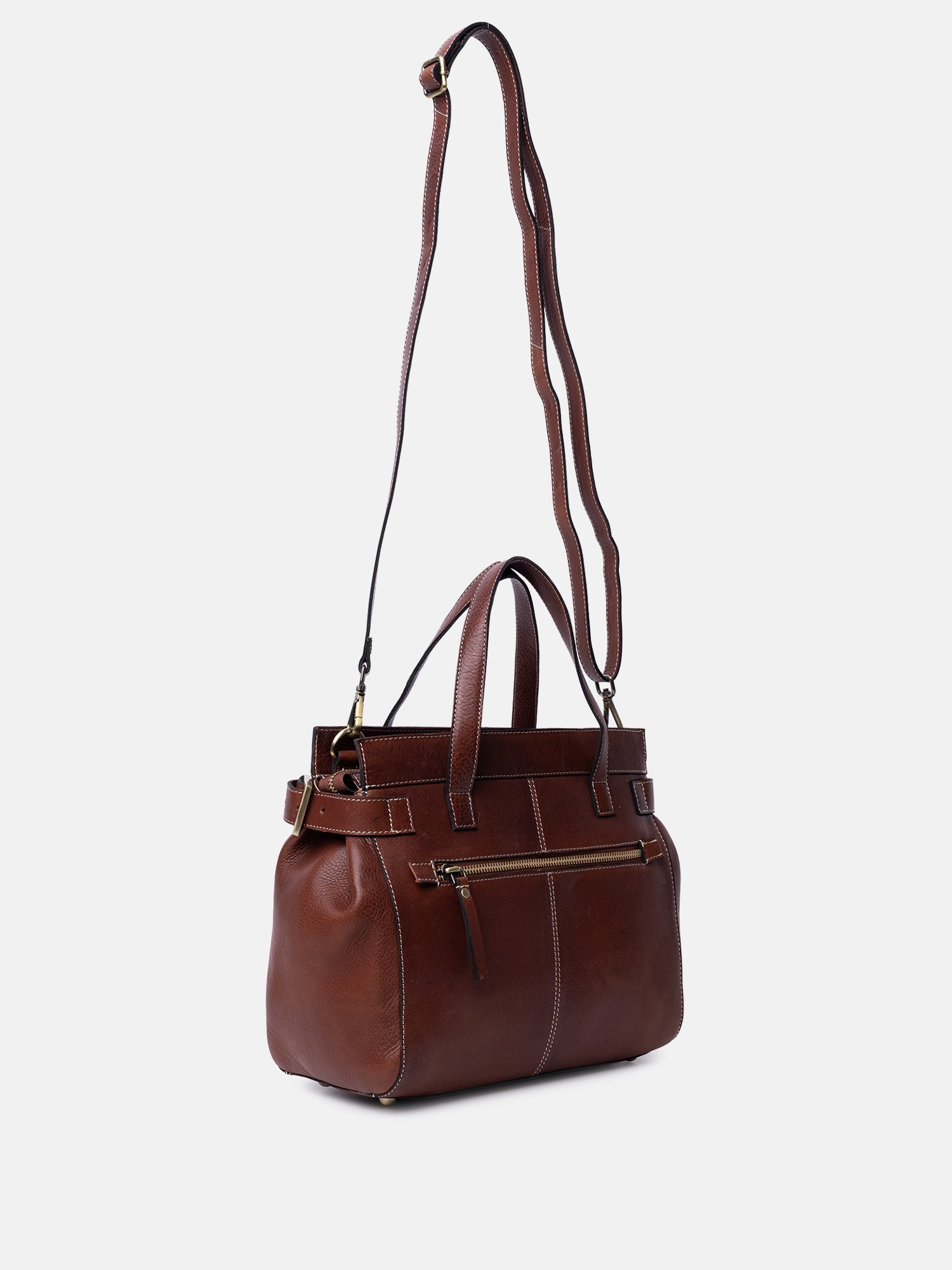 RE:DESIGNED Siri Small Handtasche Cognac Vollleder
