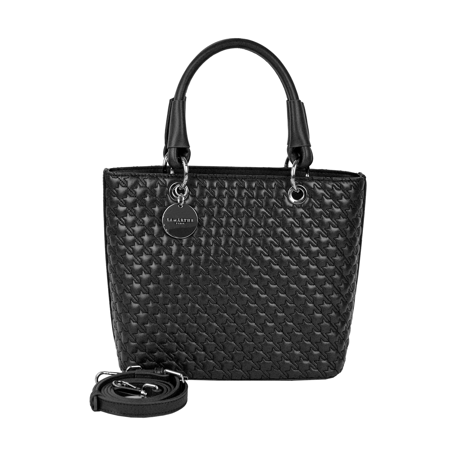 Lamarthe Mademoiselle Handtasche Schwarz Steppleder