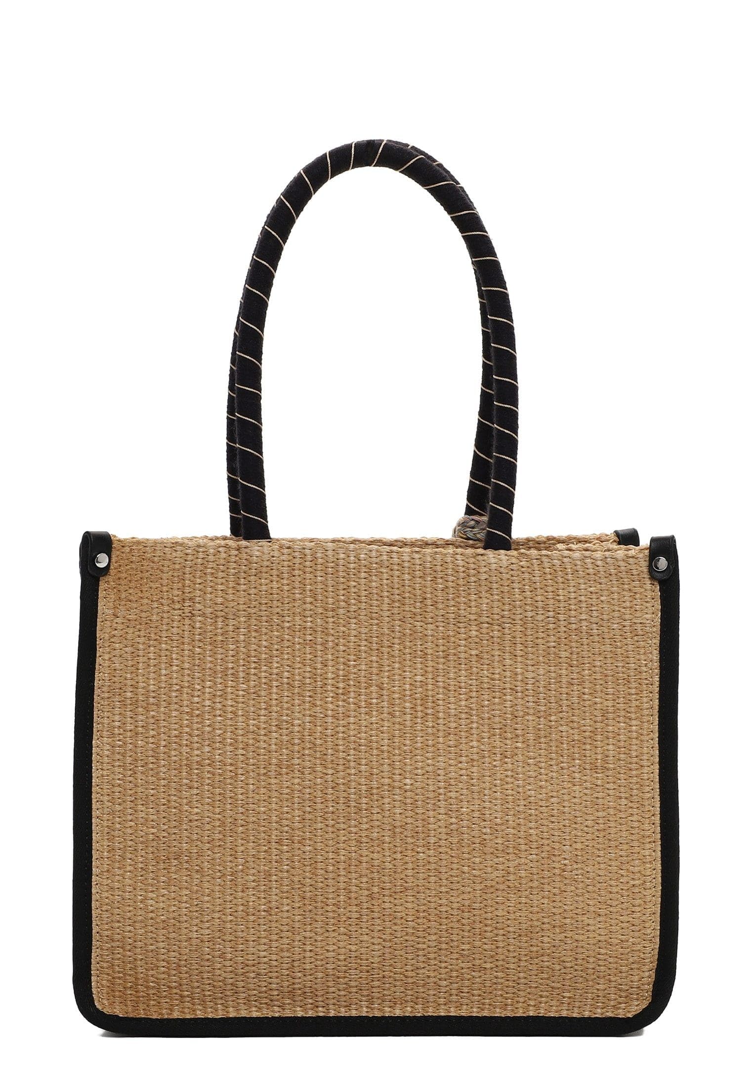 SURI FREY Kirsty Cityshopper M Schultertasche Schwarz-Kombi Bastoptik