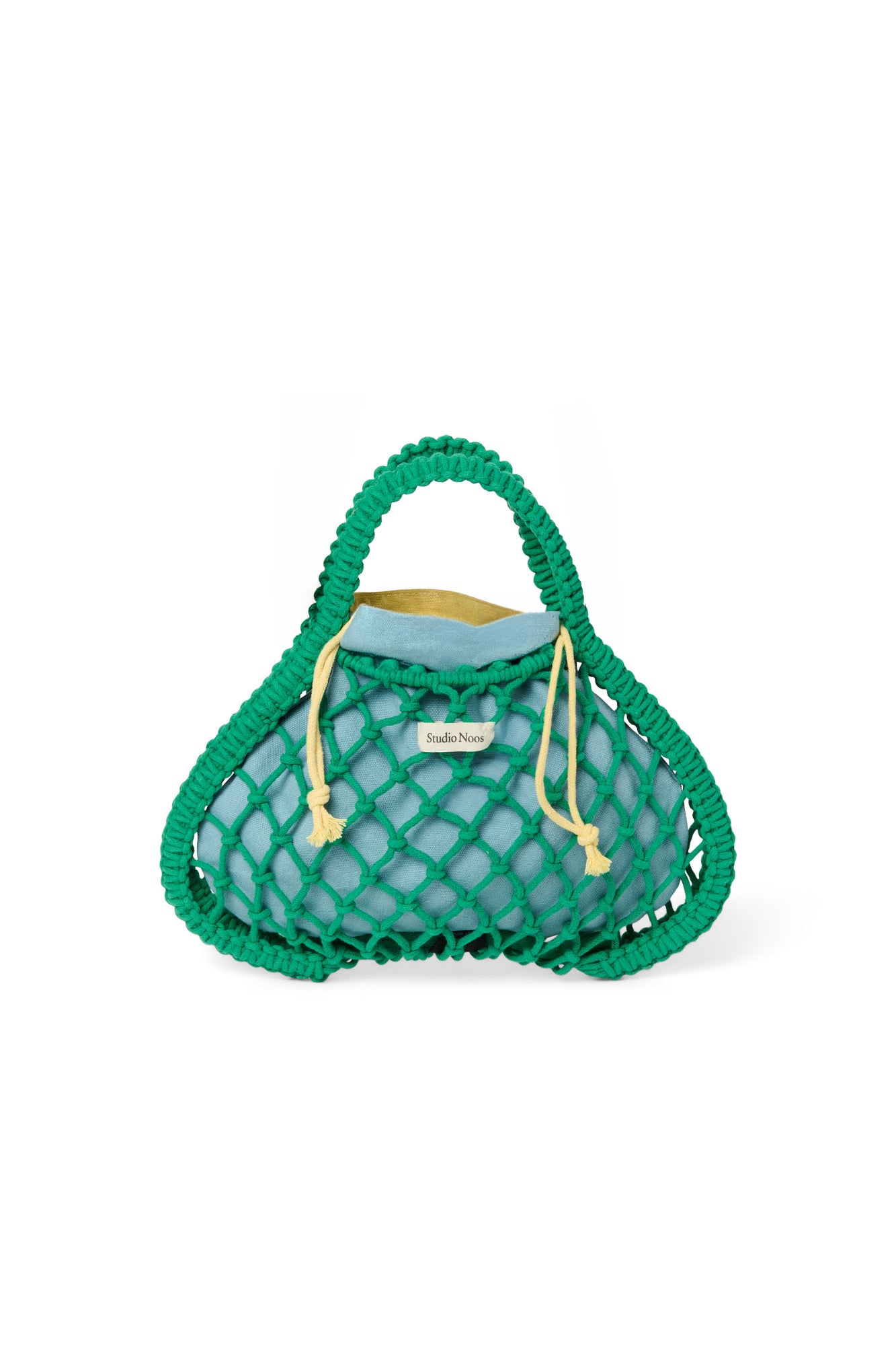 Studio Noos Macramé Mini Handtasche Grün Blau-Gelb Wende