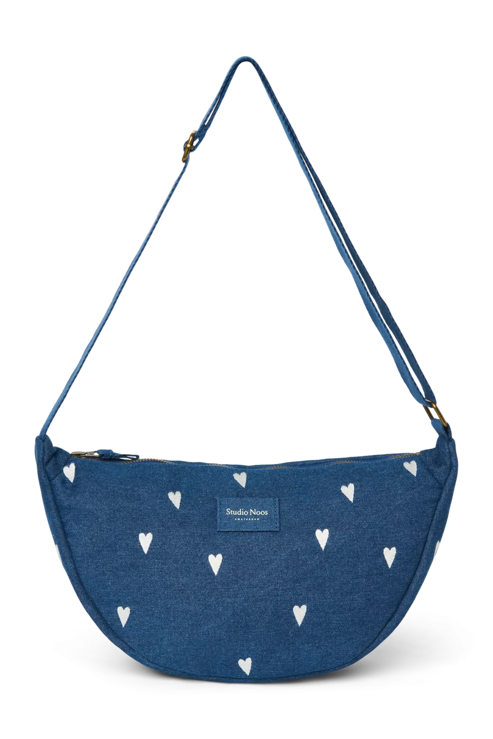 Studio Noos Denim Bauchtasche Dunkelblau White Hearts
