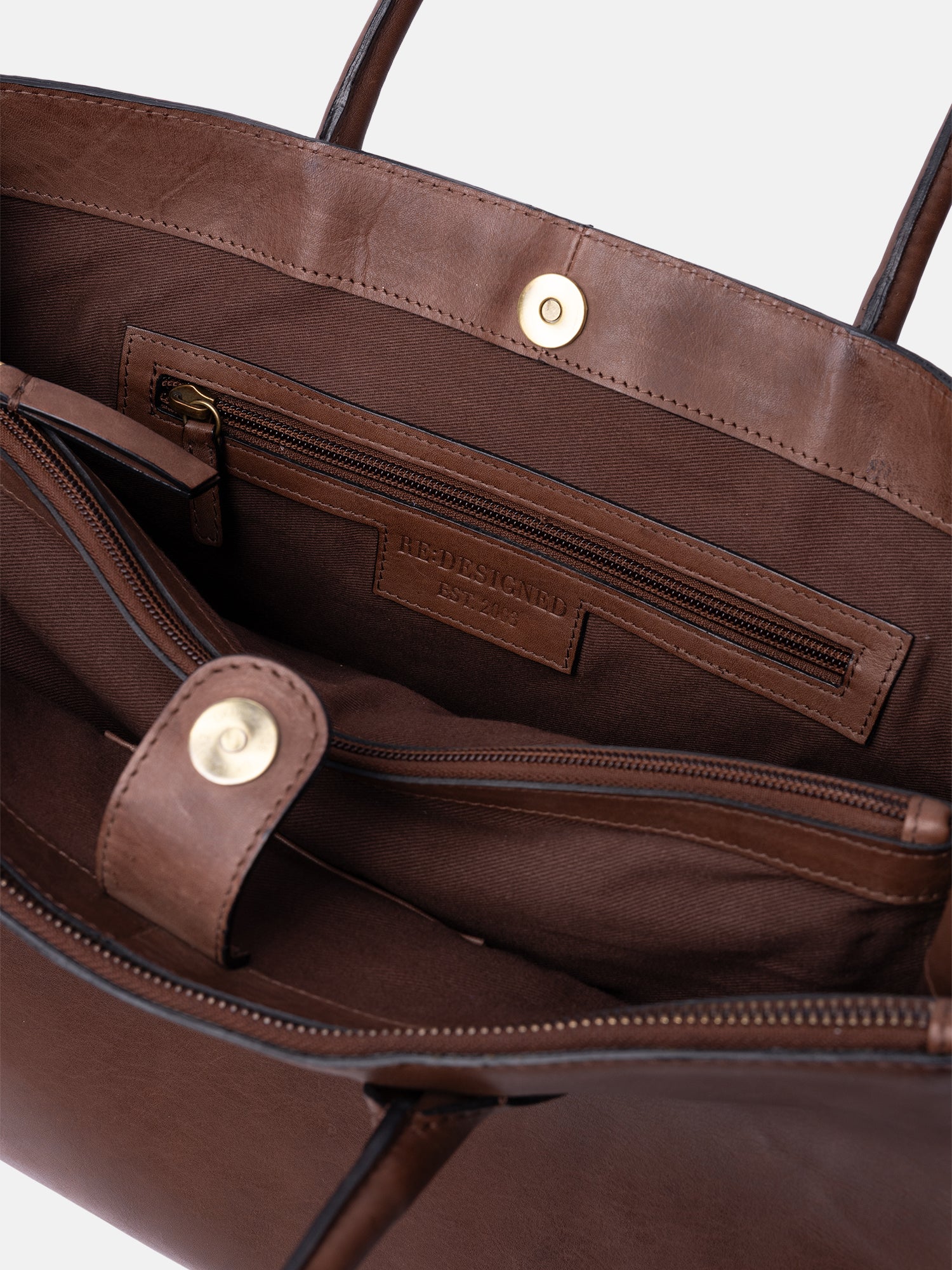 RE:DESIGNED Ora Big Schultertasche Braun Vollleder