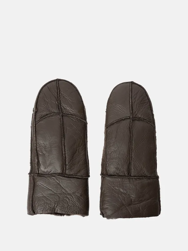 RE:DESIGNED Henny Fäustlinge Dunkelbraun Lammfell