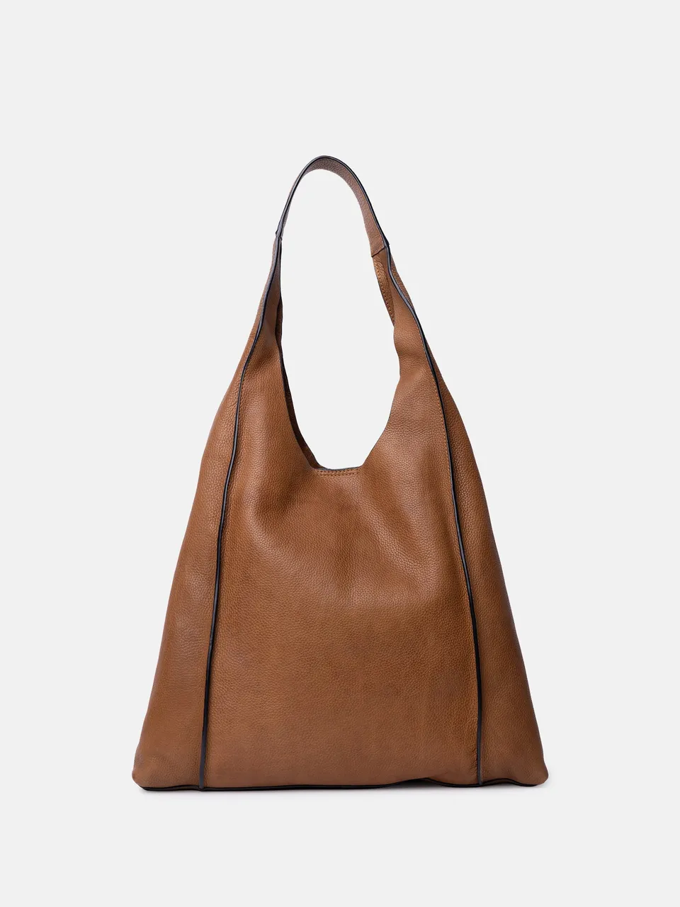 RE:DESIGNED Siv Big Schultertasche Tan Vollleder