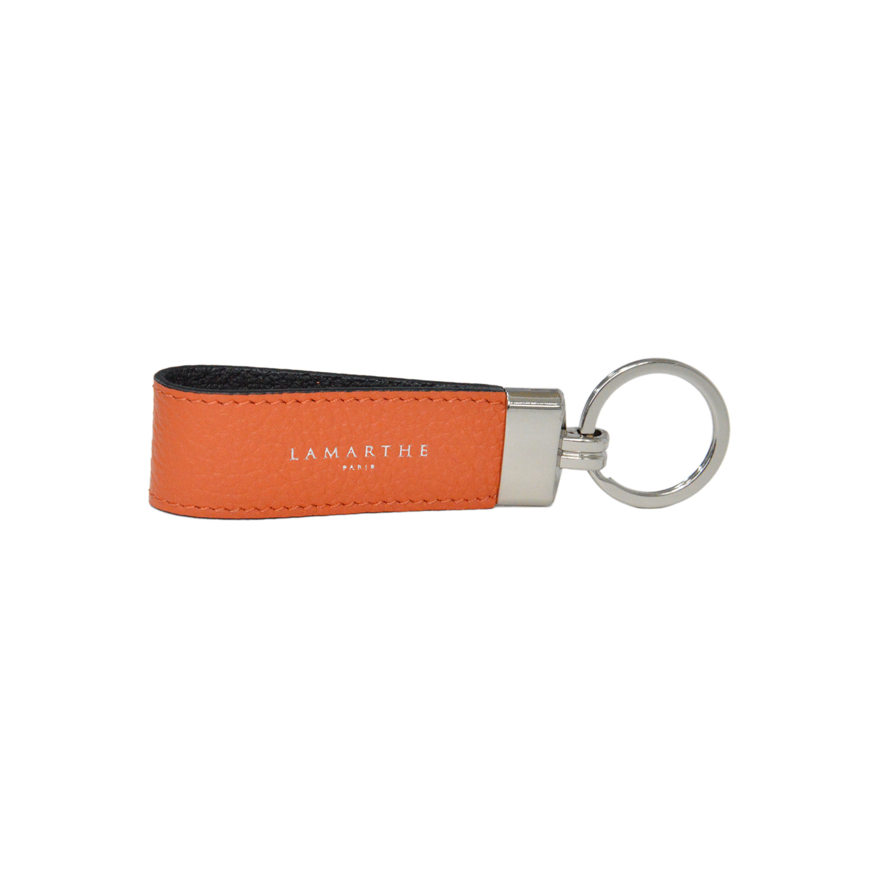 Lamarthe Charms Schlüsselanhänger Orange Narbenleder