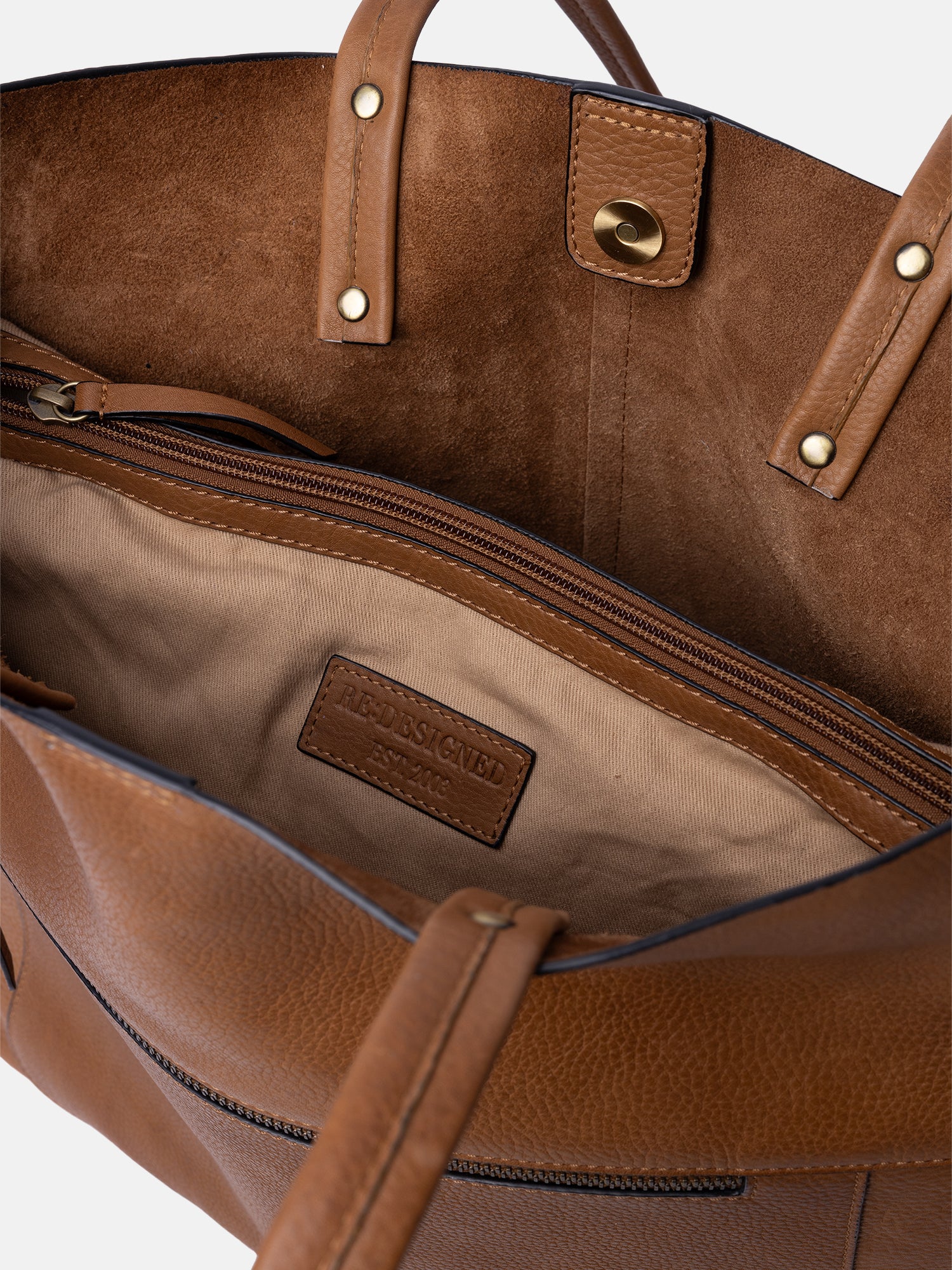 RE:DESIGNED Sofie Big Handtasche Tan Rindsleder