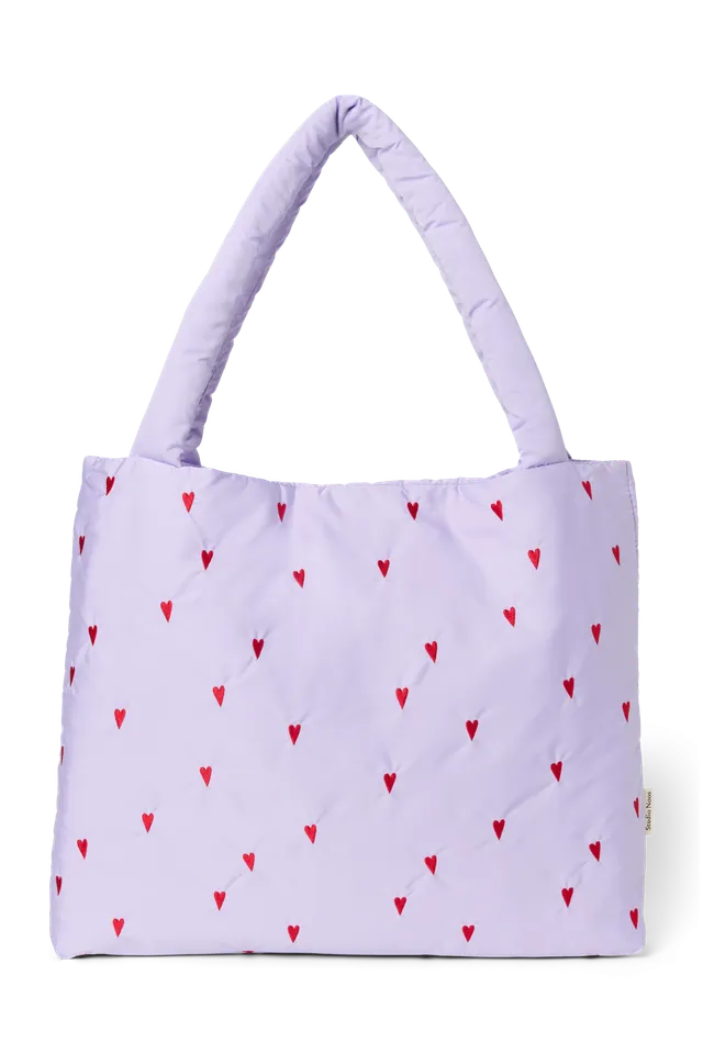 Studio Noos Puffy Mom Bag Shopper Umhängetasche Lila Herzen