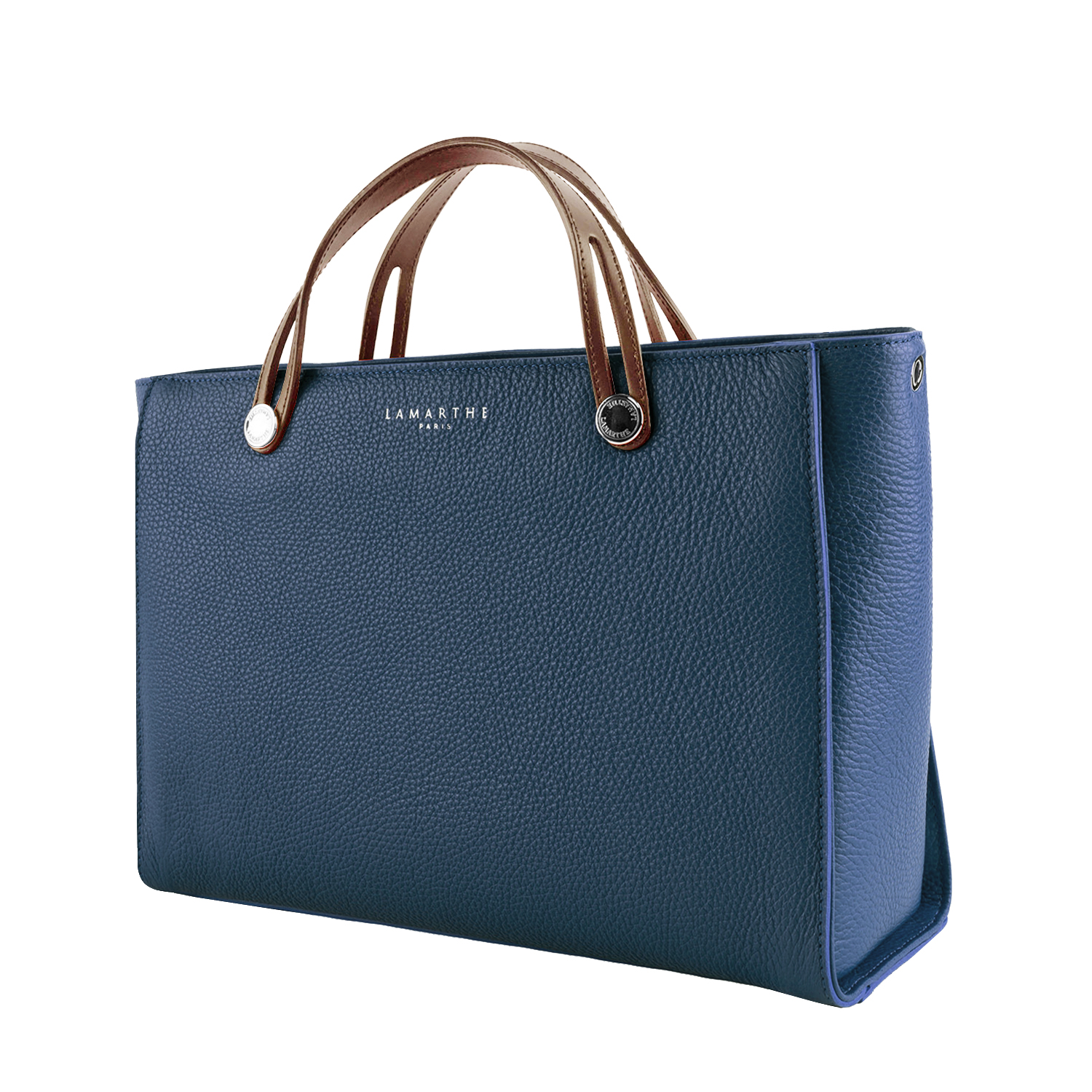 Lamarthe Fidèle Handtasche Marineblau Vollleder