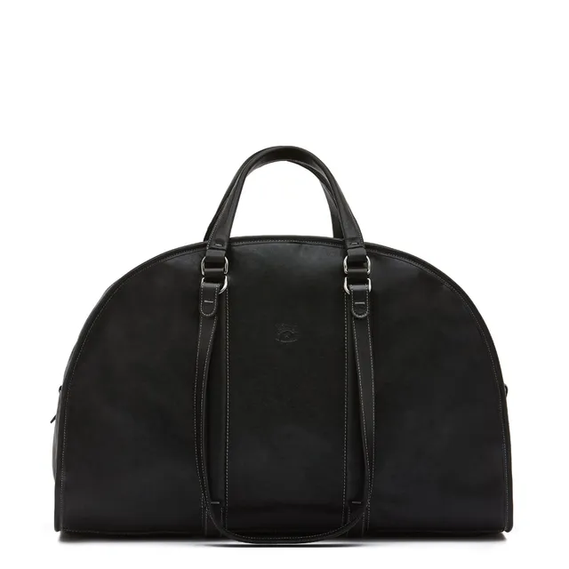 Il Bisonte Frame Reisetasche Schwarz Vollleder Weekender