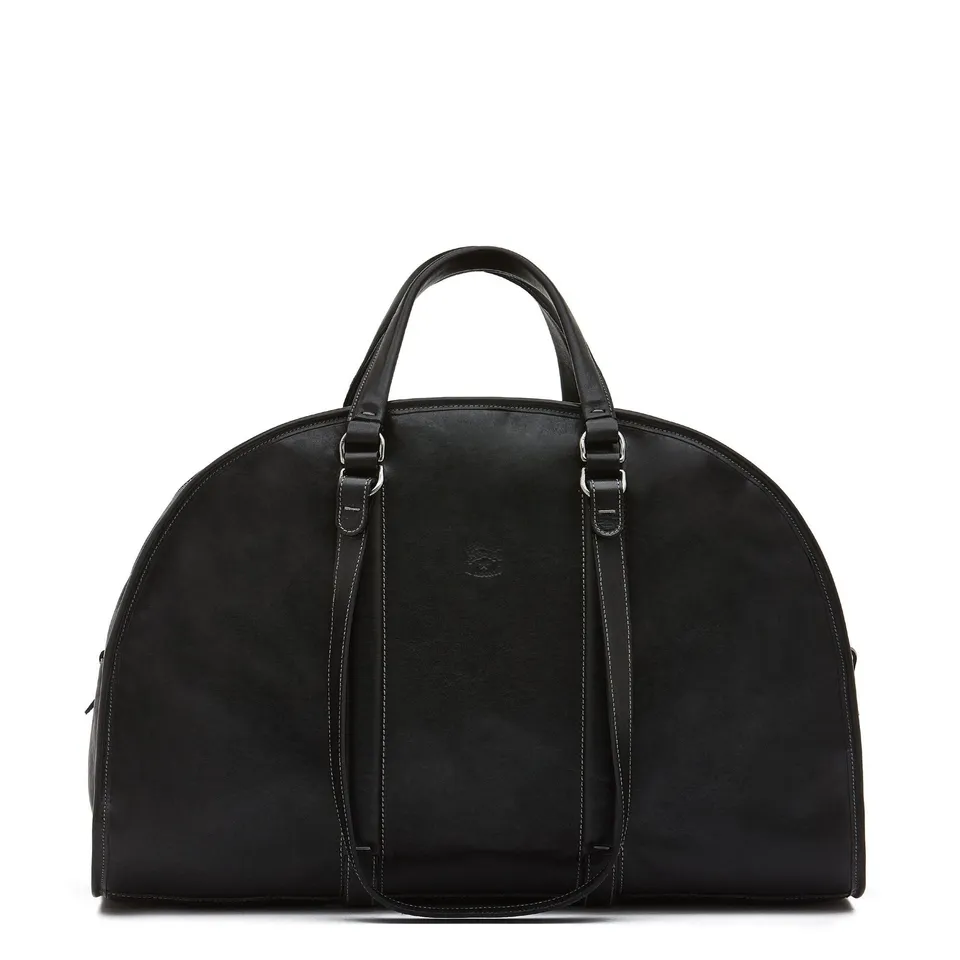 Il Bisonte Frame Reisetasche Schwarz Vollleder Weekender