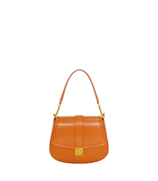 Lamarthe Bella Schultertasche Orange Rinds-Spaltleder