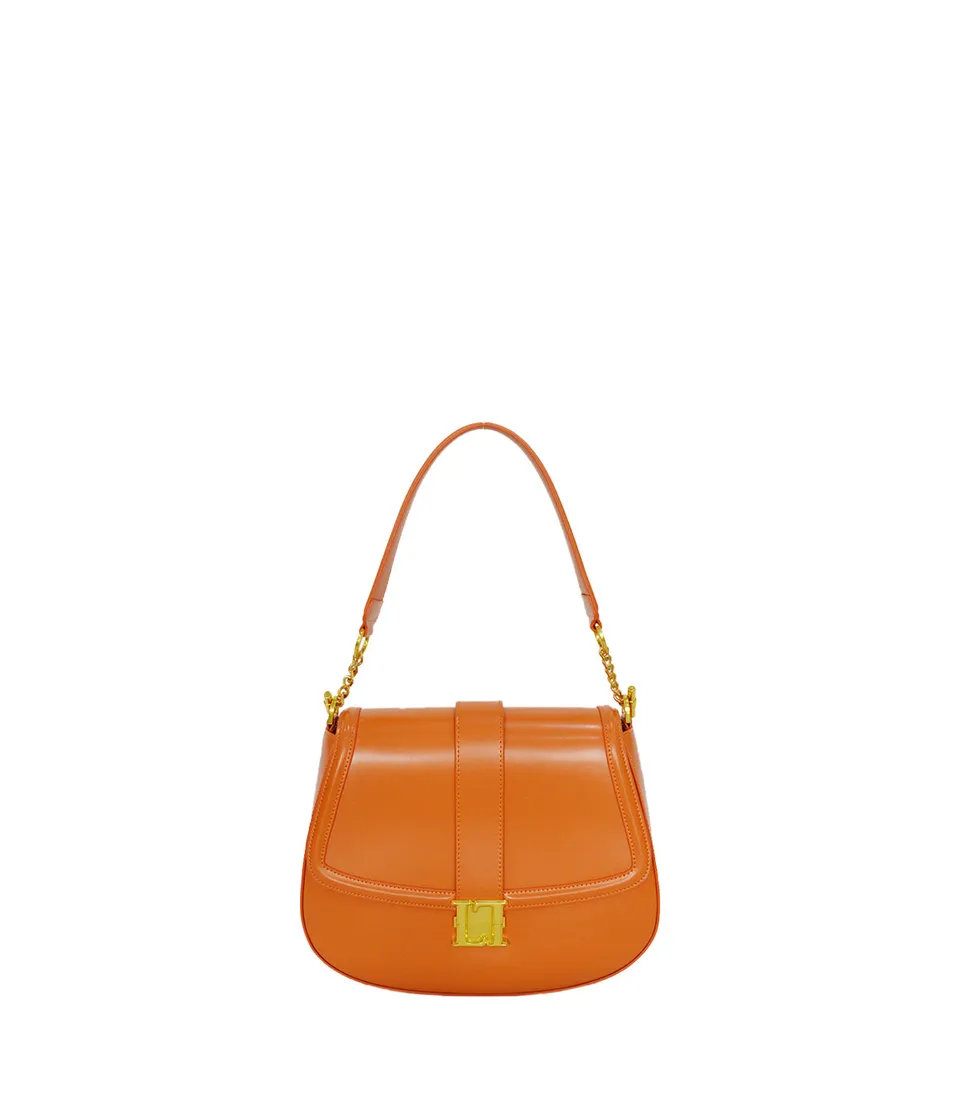 Lamarthe Bella Schultertasche Orange Rinds-Spaltleder