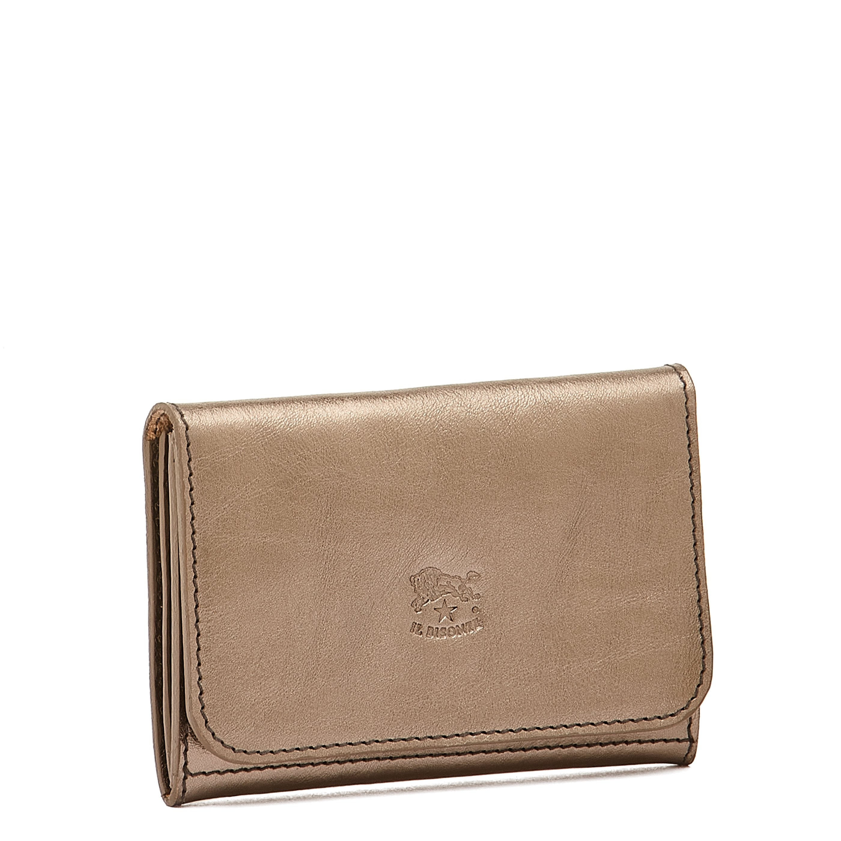 Il Bisonte Galileo Kartenetui bronze metallic Vollleder
