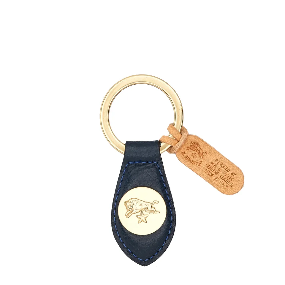 Il Bisonte Schlüsselanhänger Vollleder Blau