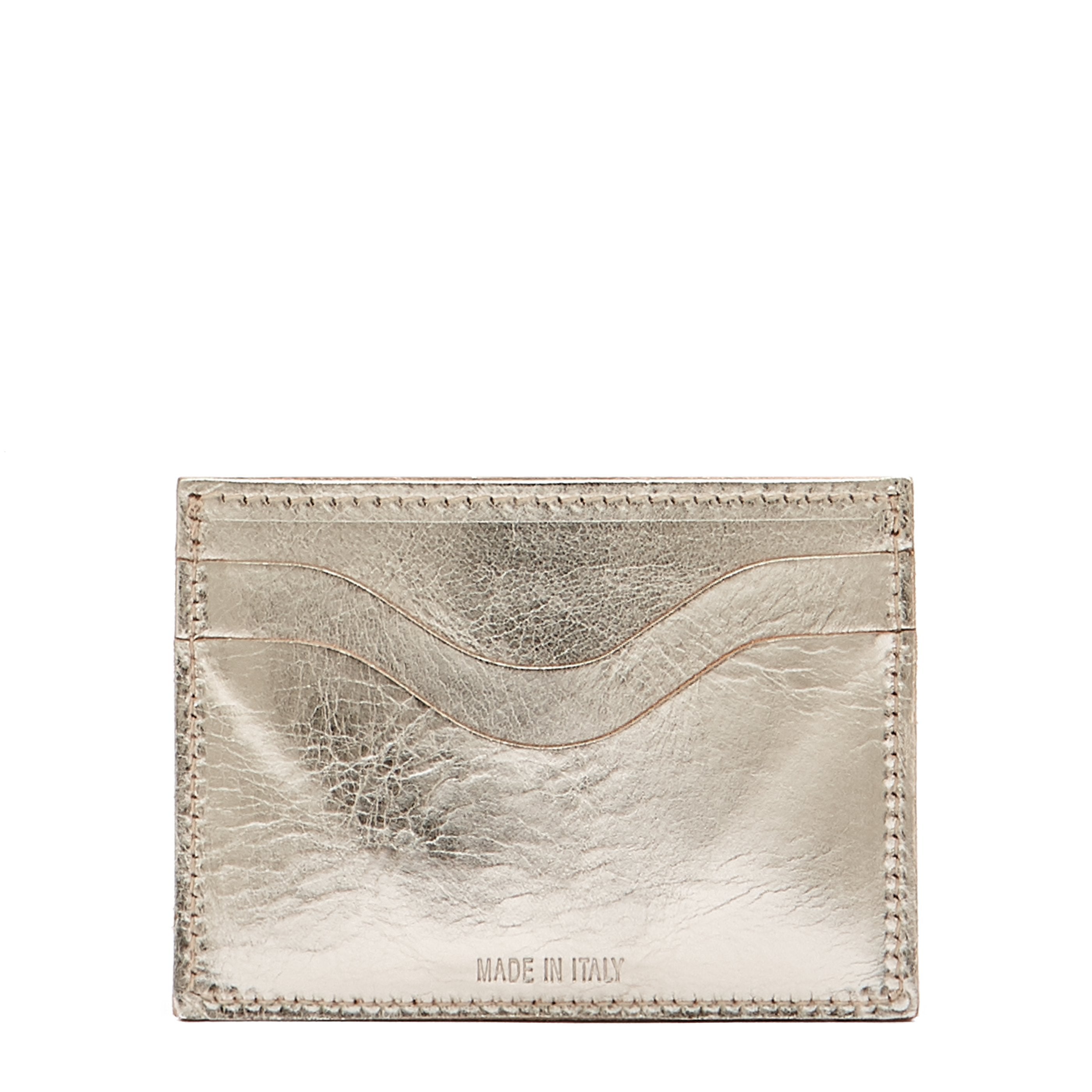 Il Bisonte Salina Kartenetui platino Metallic-Leder