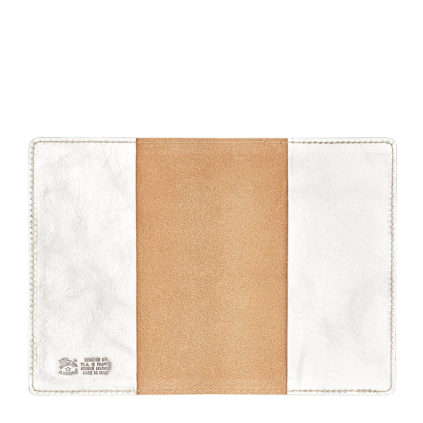 Il Bisonte Reisepasshülle Leder silber metallic