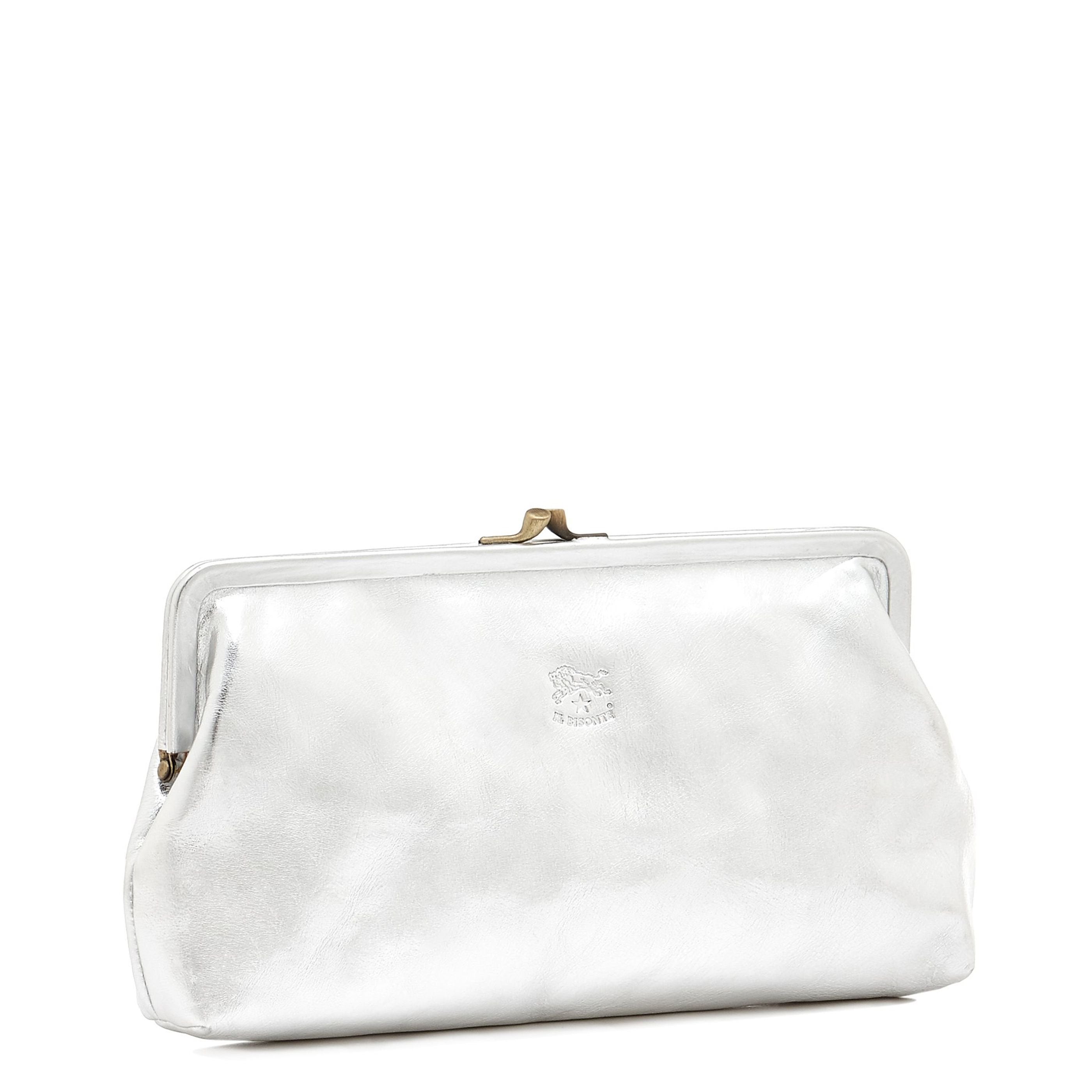 Il Bisonte Manuela Pochette Silber Rindsleder