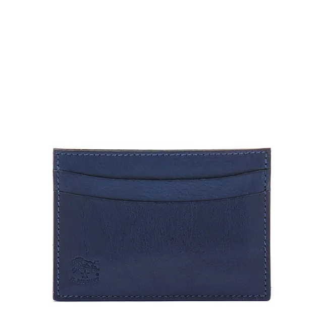 Il Bisonte Kartenetui Leder blau