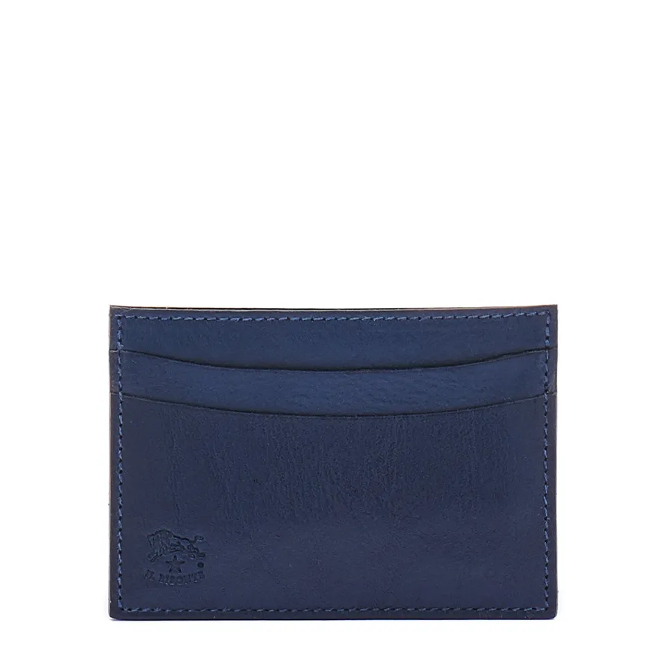 Il Bisonte Kartenetui Leder blau