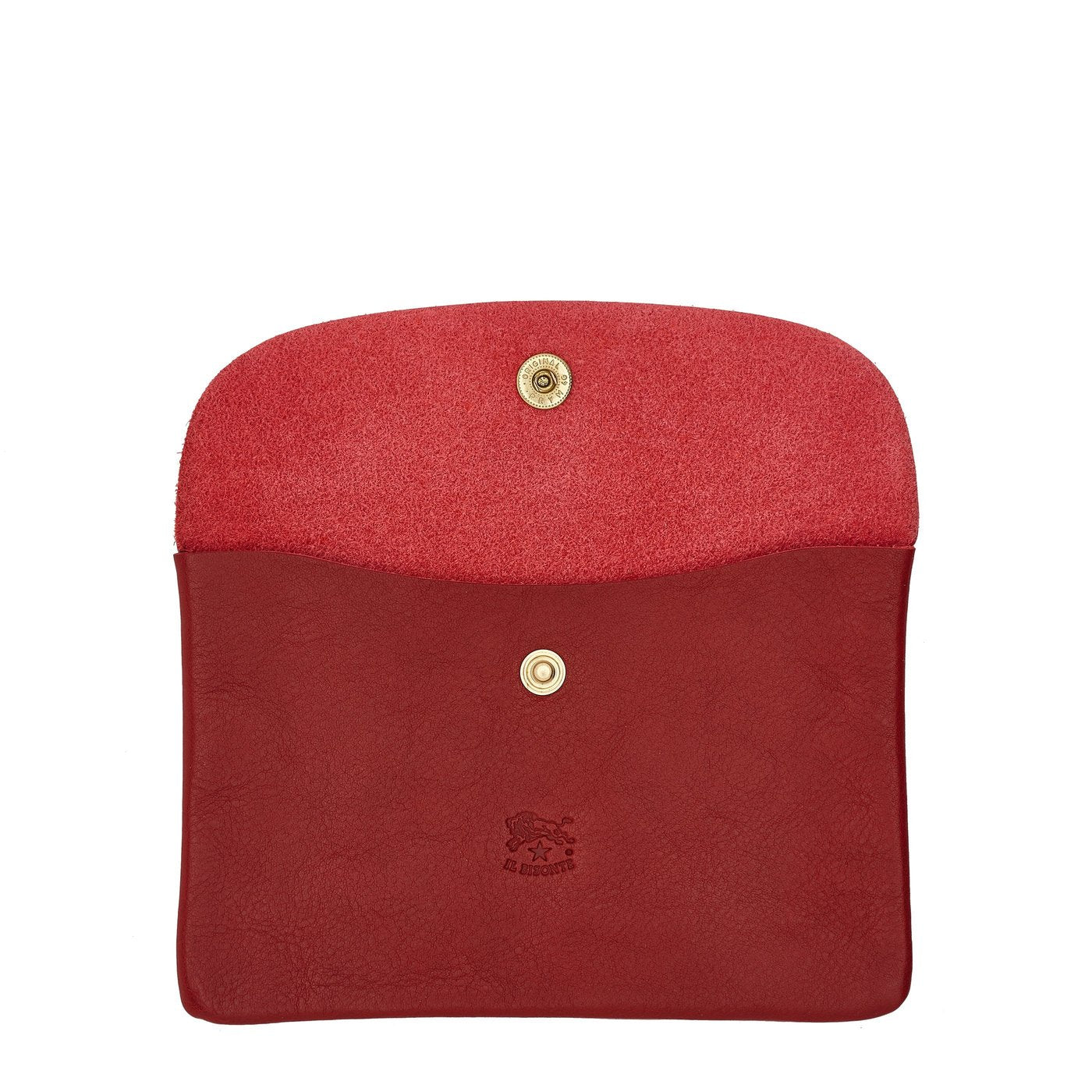 Il Bisonte Bustina Ledertäschchen Rot Vollleder Unisex