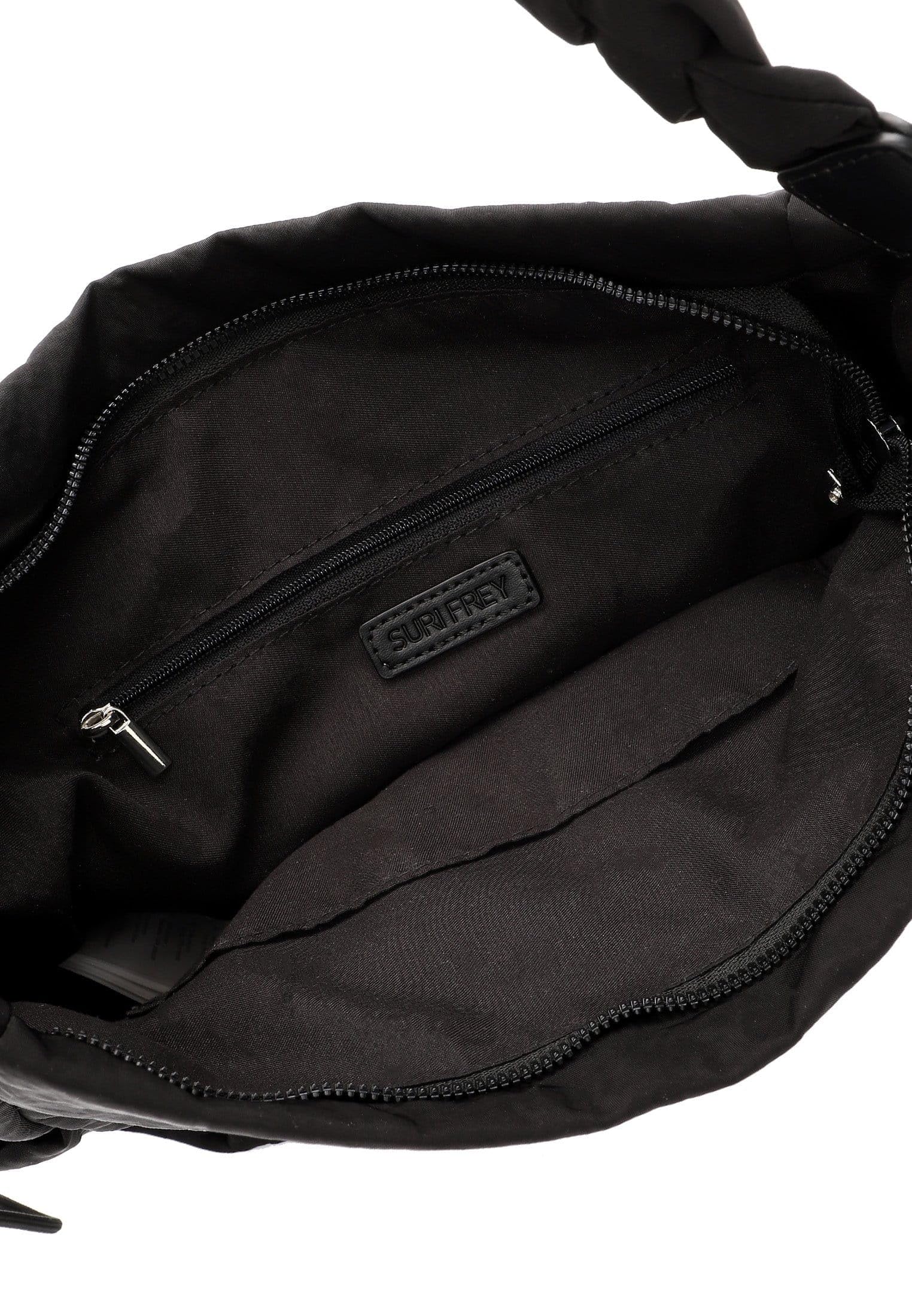 SURI FREY Abby Crossover Schultertasche Schwarz geflochten