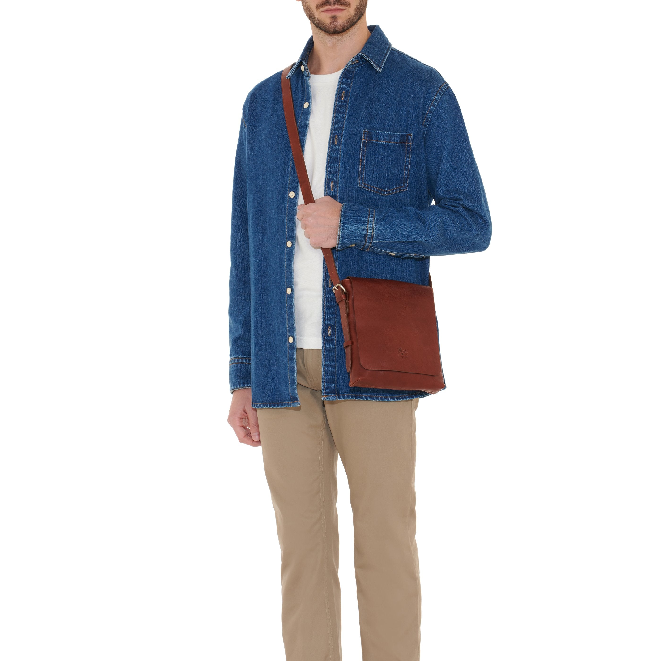 Il Bisonte Brolio Herrentasche seppia Vintage-Leder