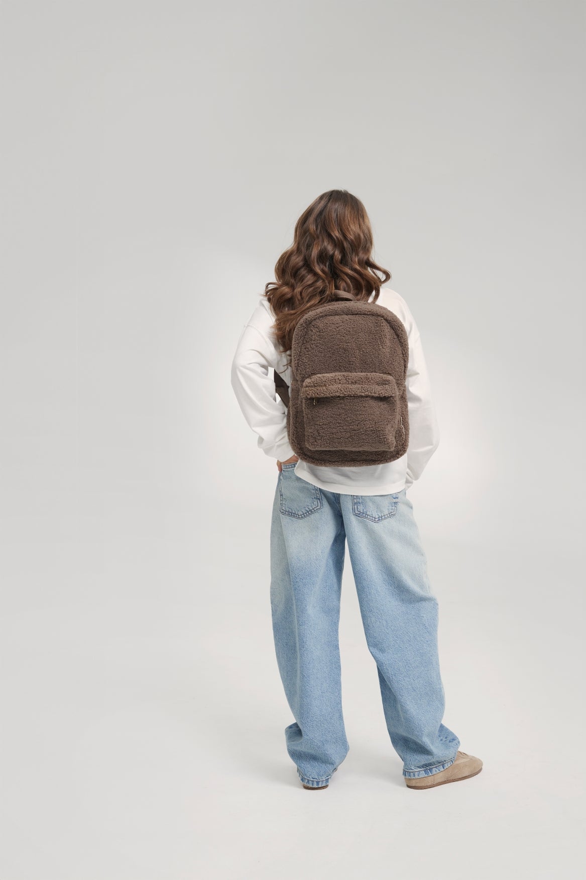 Studio Noos Teddy Midi Rucksack Braun Frontfach Kinder
