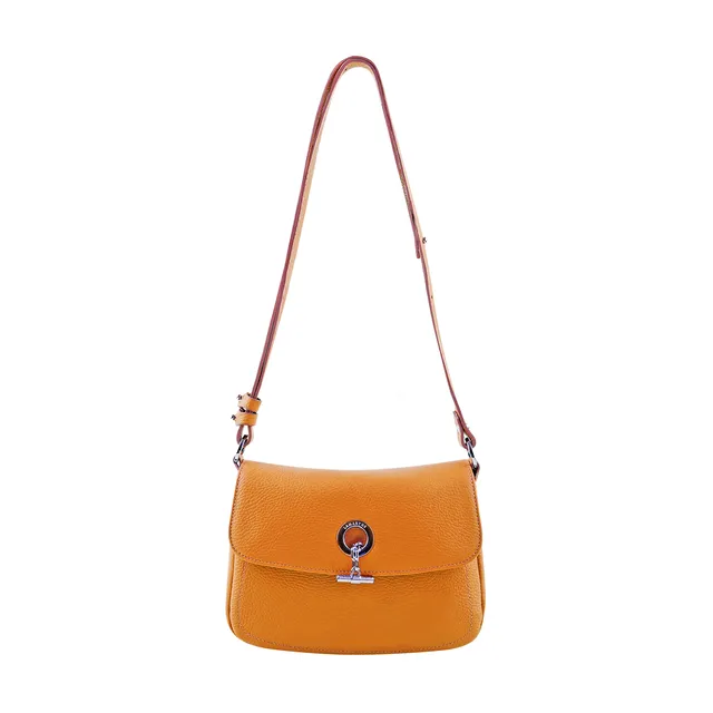 Lamarthe Paris Umhängetasche Orange Vollleder