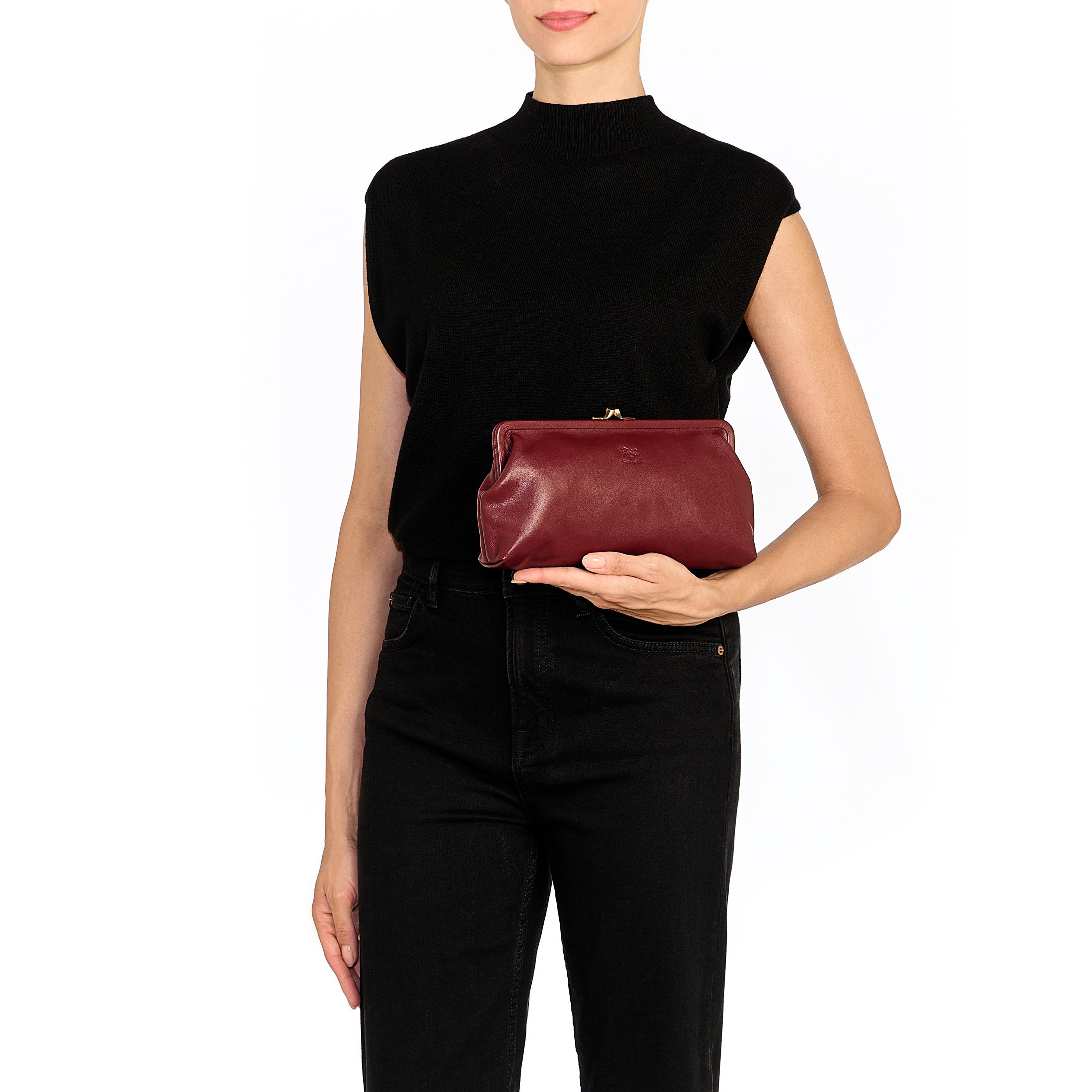 Il Bisonte Manuela Pochette Vollledertasche Amarena