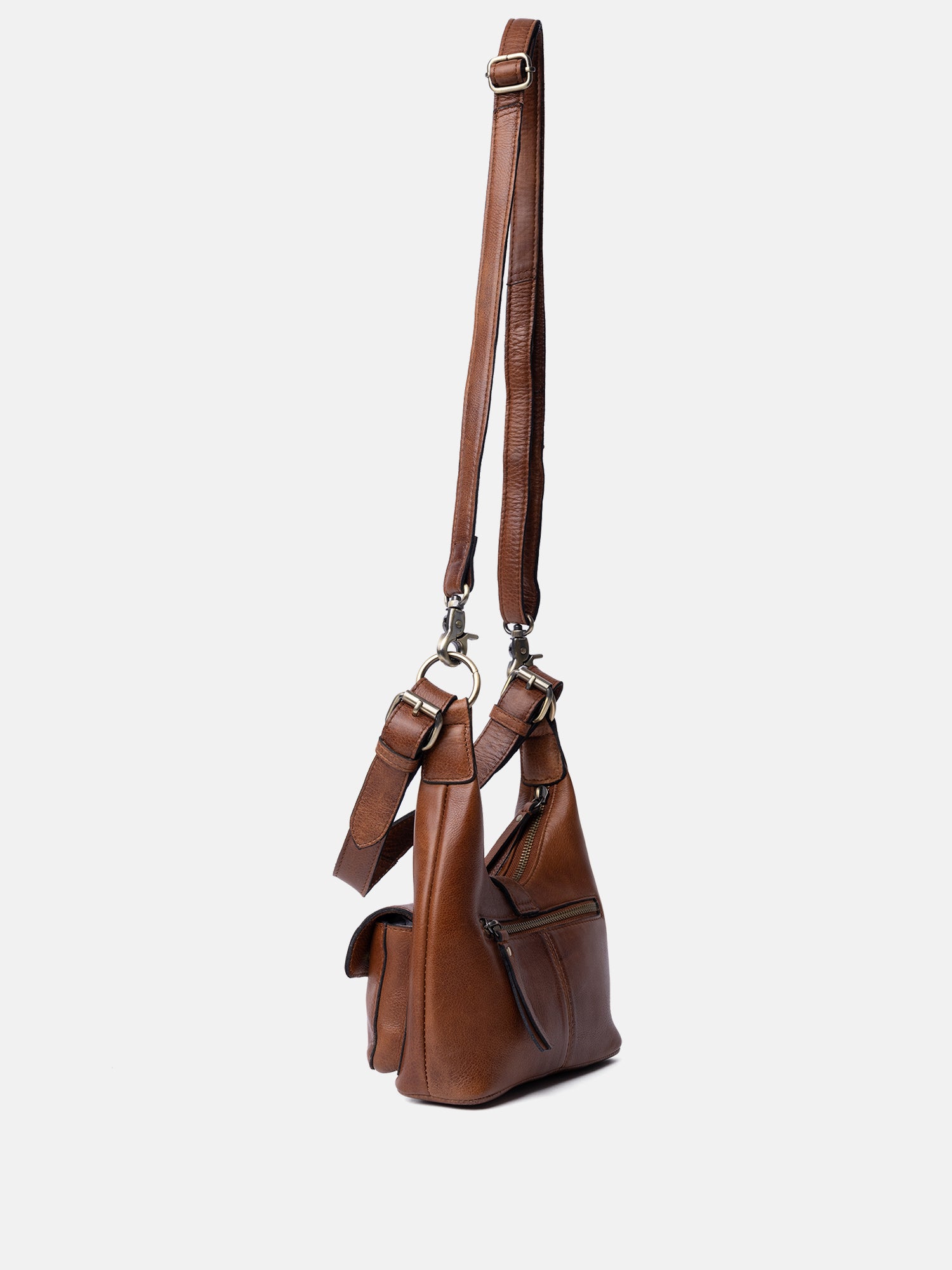 RE:DESIGNED Solvej Small Umhängetasche Walnut Vollleder