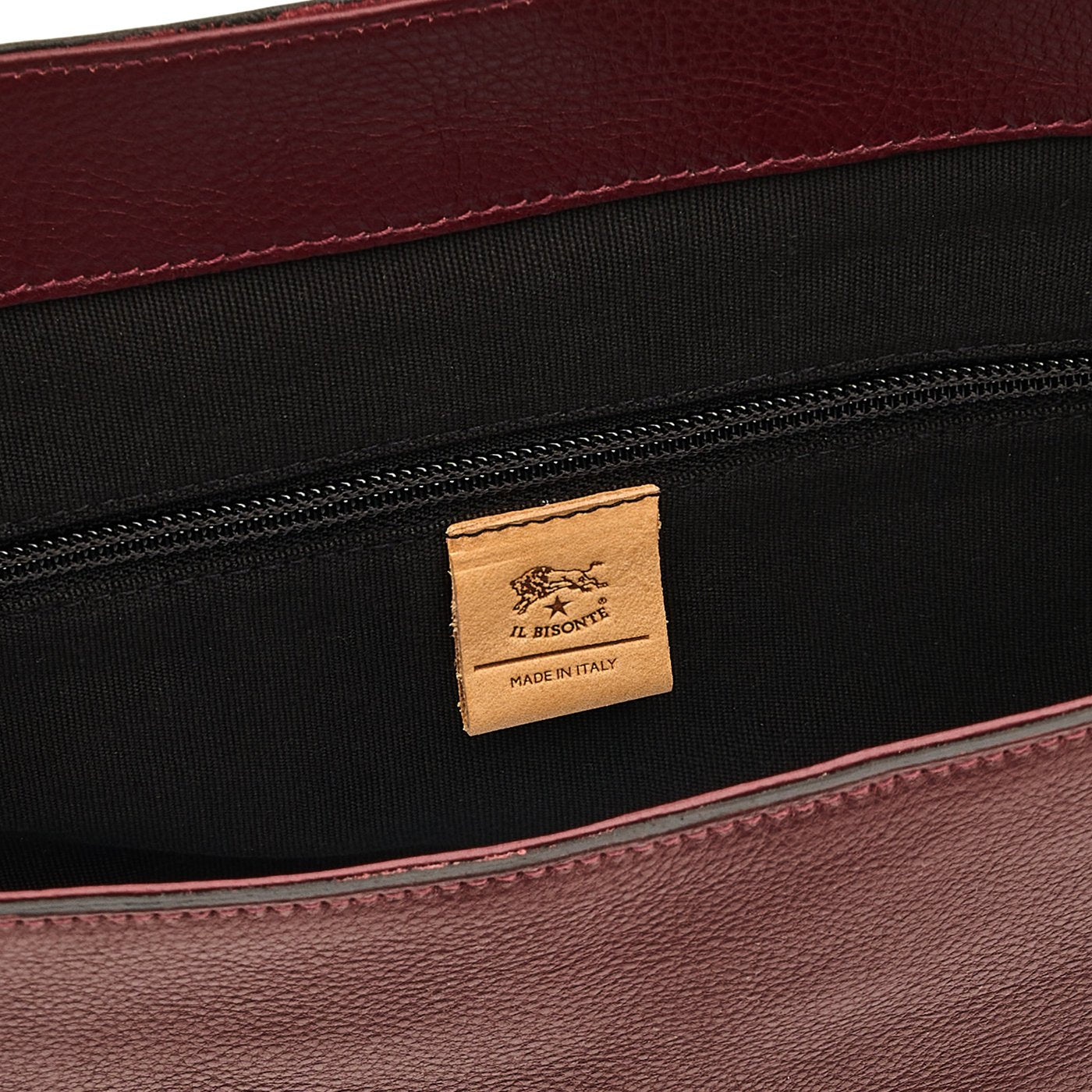 Il Bisonte Archivio Schultertasche Leder amarena Damen
