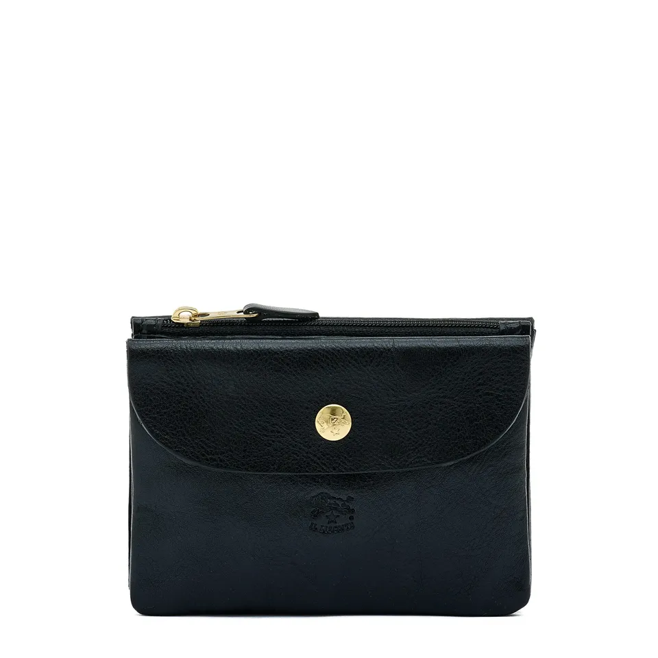 Il Bisonte Lederbeutel Bustina Clutch Vollleder Schwarz