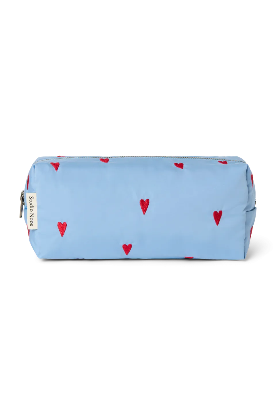 Studio Noos Puffy Pouch Tasche Light Blue Hearts Herzstick