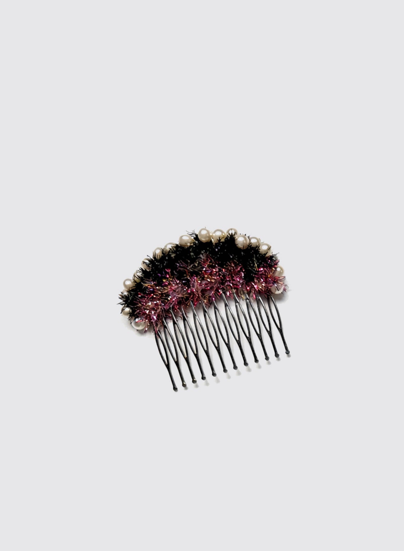 Maria la Rosa Pearl Comb Haarkamm Green Perlen
