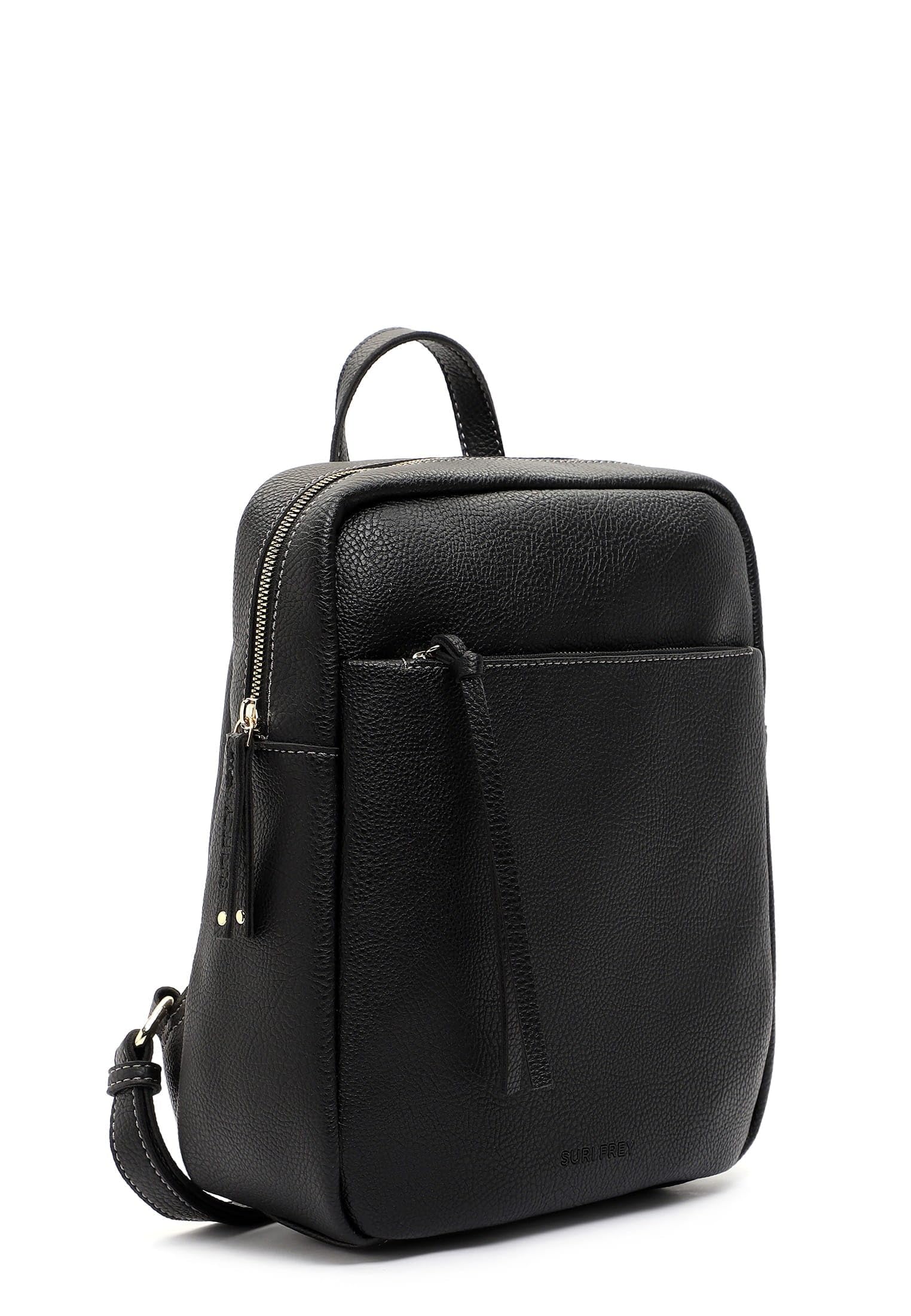 SURI FREY Orry Rucksack Schwarz Genarbt 26 cm
