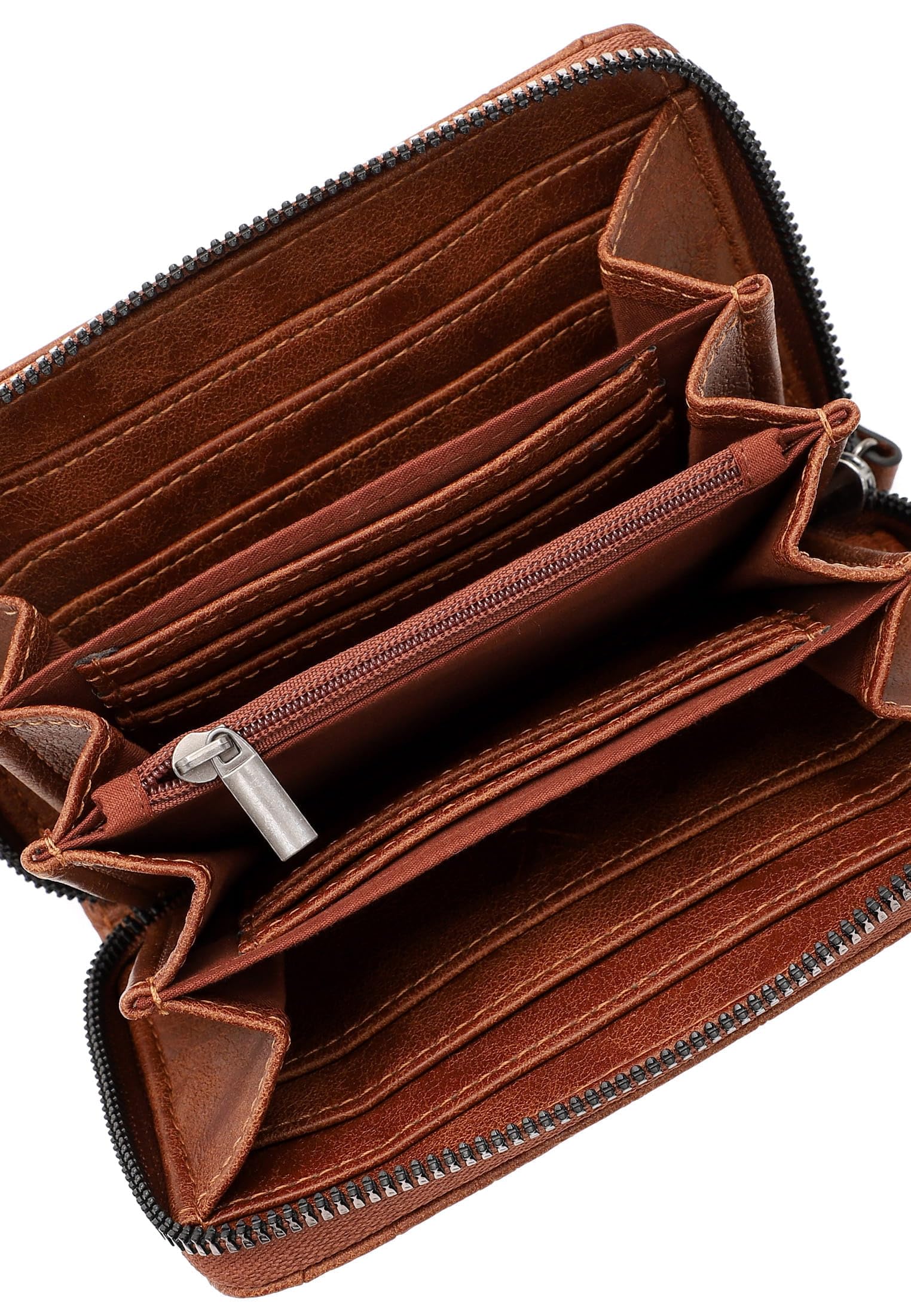 SURI FREY SFY Hadley Zip Around Wallet Geldbörse Cognac