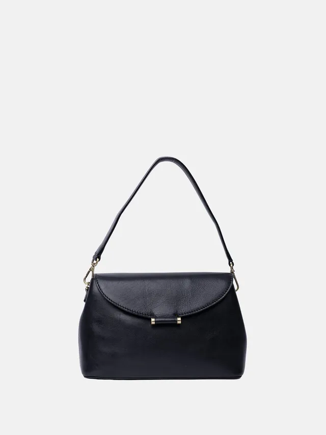 RE:DESIGNED Sonia Schultertasche Schwarz Vollleder