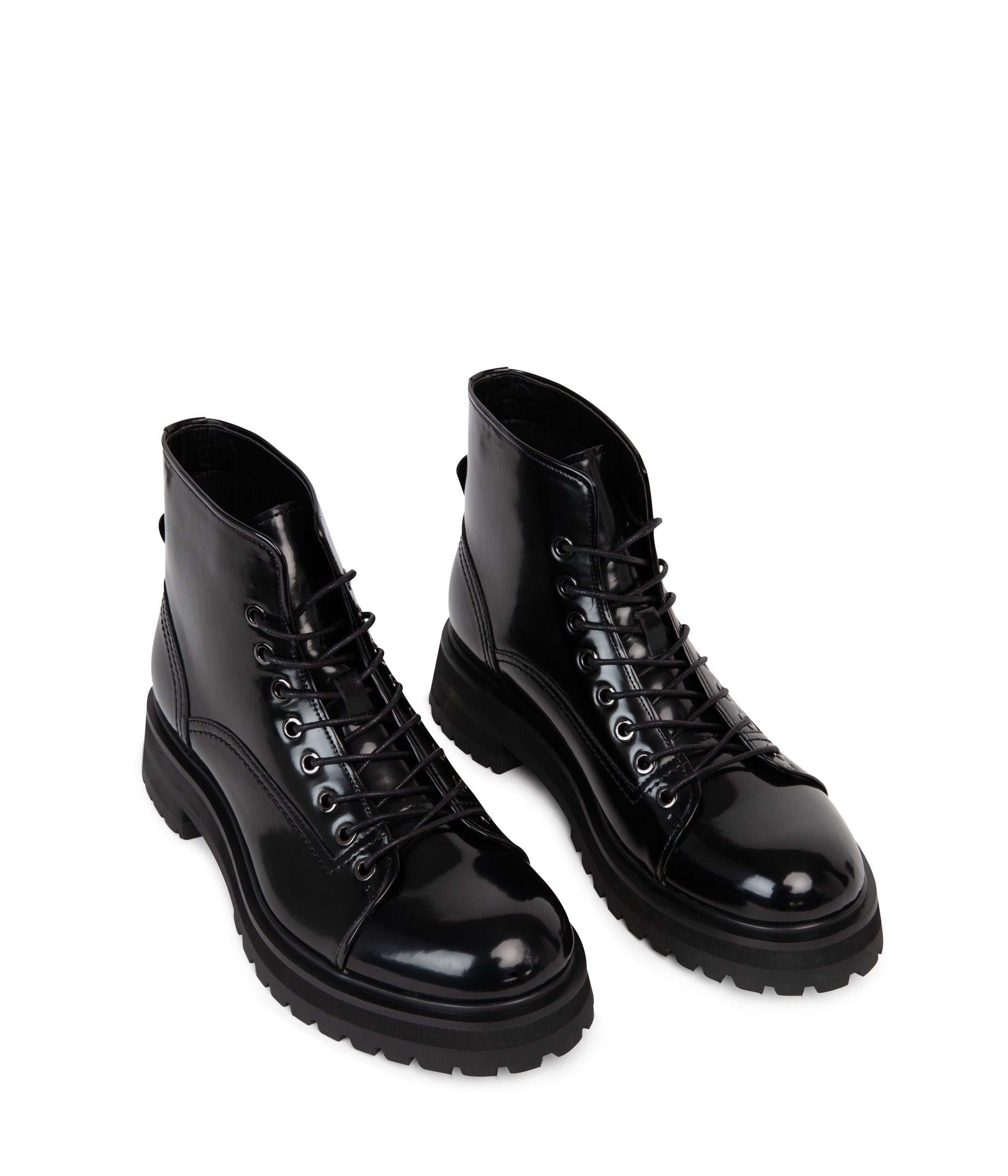 Matt & Nat Samara vegane Boots schwarz Lack Schnürung