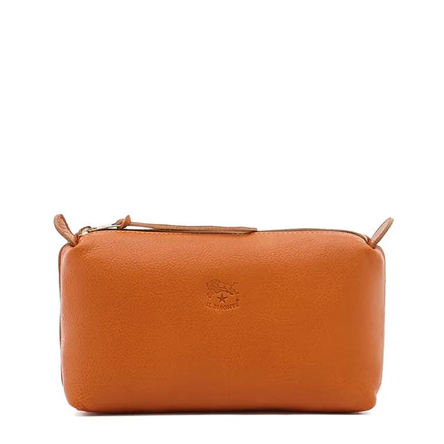 Il Bisonte Beautycase Kosmetiktasche Karamell Vollleder