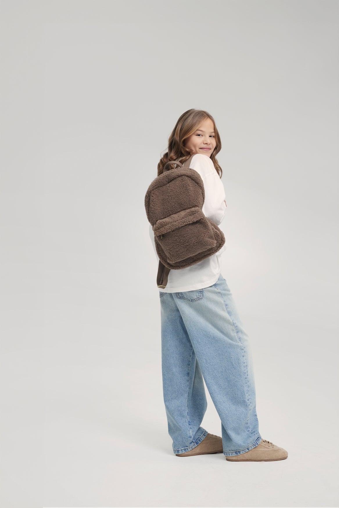 Studio Noos Teddy Midi Rucksack Braun Frontfach Kinder