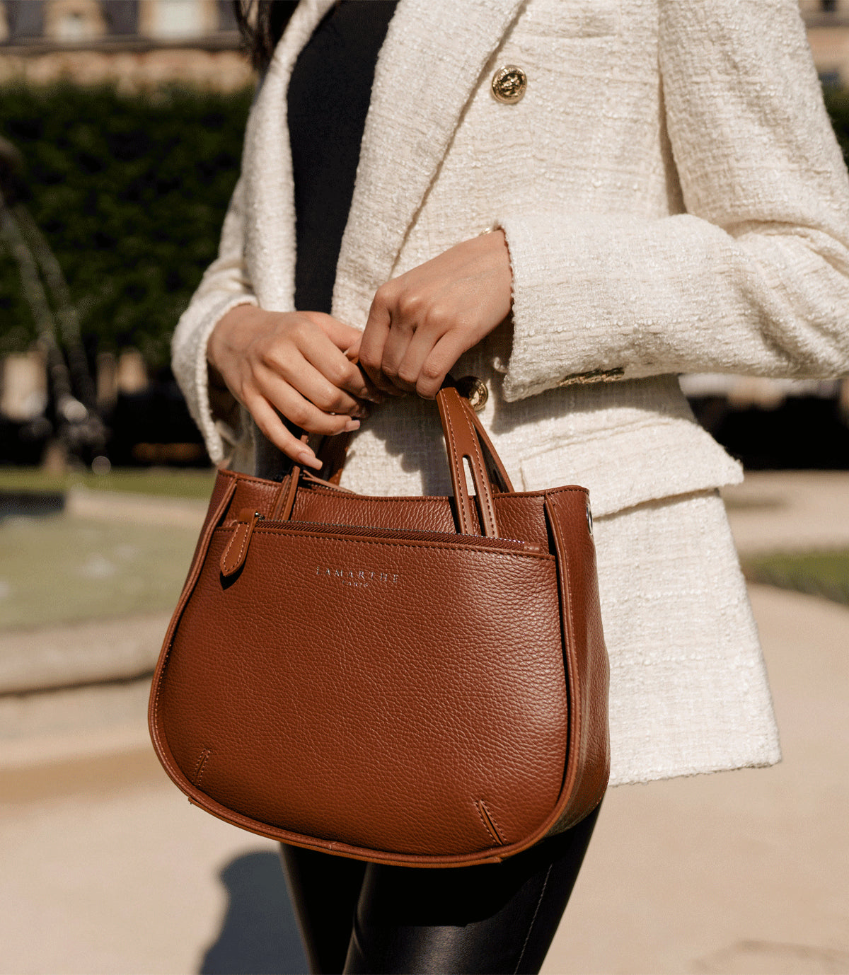 Lamarthe Fidèle Umhängetasche S Cognac Vollleder