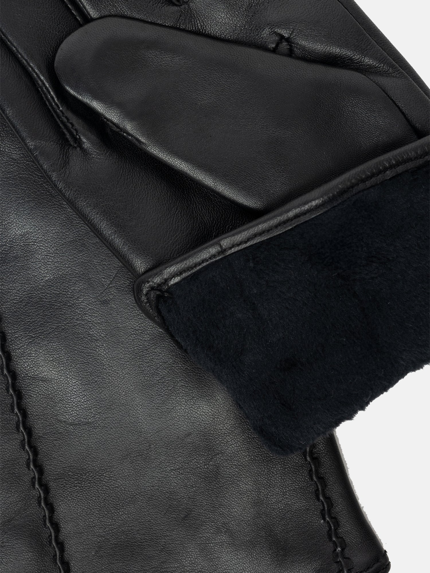 RE:DESIGNED Kira Lederhandschuhe Schwarz Fleece