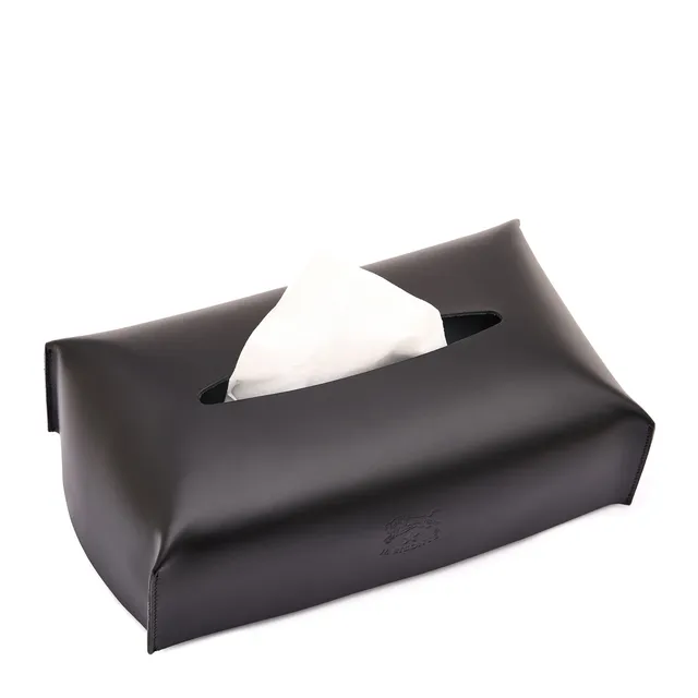 Il Bisonte Home Tissuespender Schwarz Rindsleder